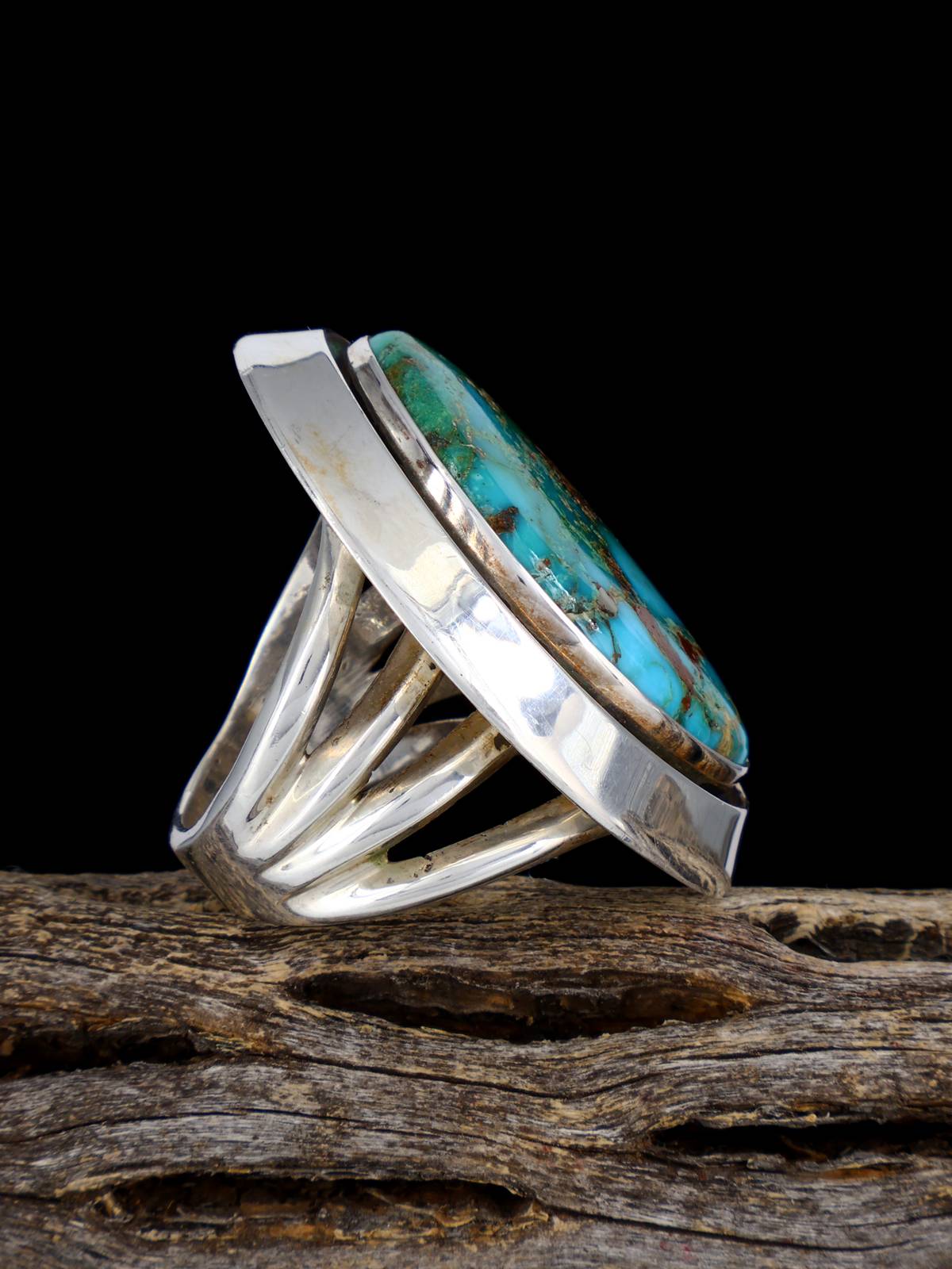 Estate Sterling Silver Natural Royston Turquoise Ring Size 7 - PuebloDirect.com