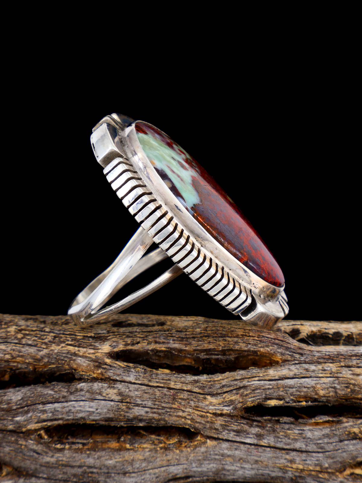 Estate Native Sterling Silver Cuprite Ring, Size 9 - PuebloDirect.com