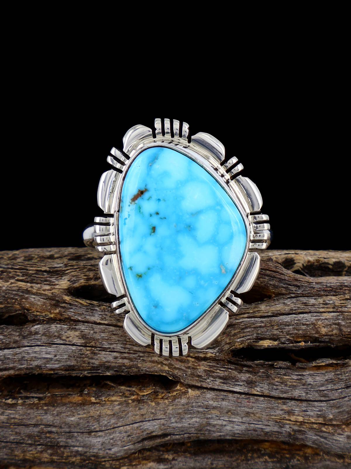 Native American Kingman Turquoise Ring, Size 9 - PuebloDirect.com