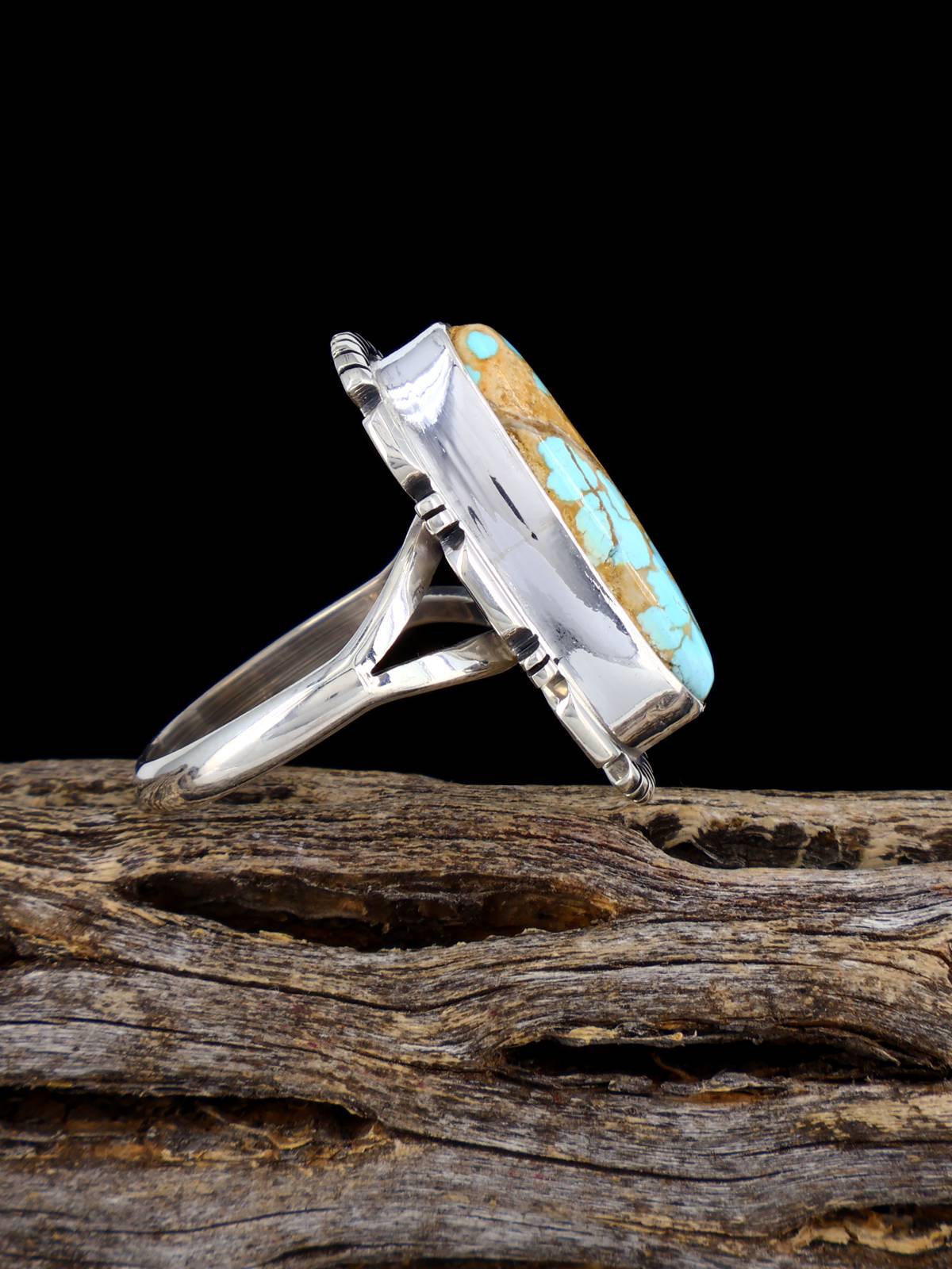 Native American #8 Turquoise Ring, Size 6 3/4 - PuebloDirect.com