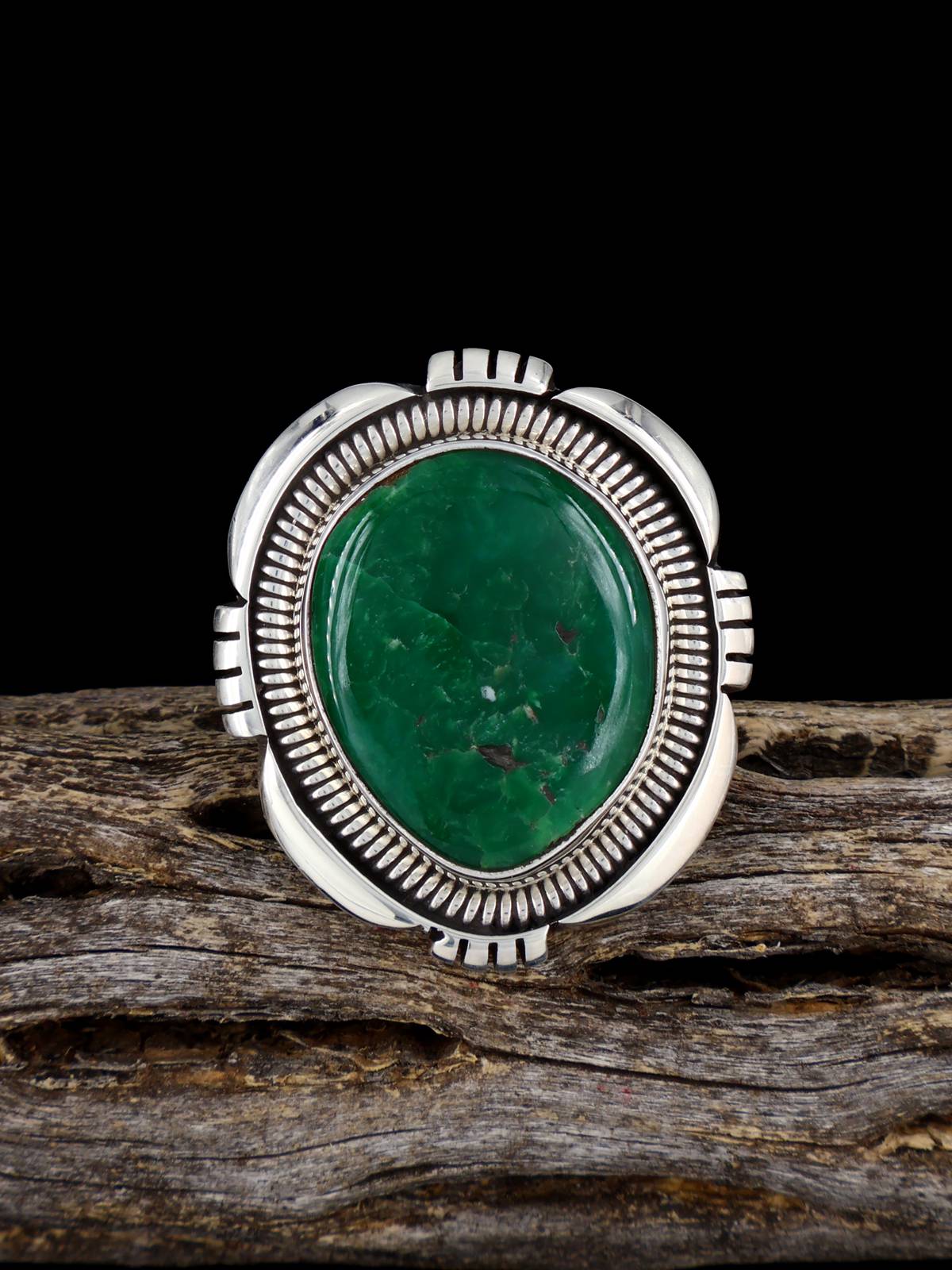 Lucin Variscite Sterling Silver Ring, Size 8 - PuebloDirect.com