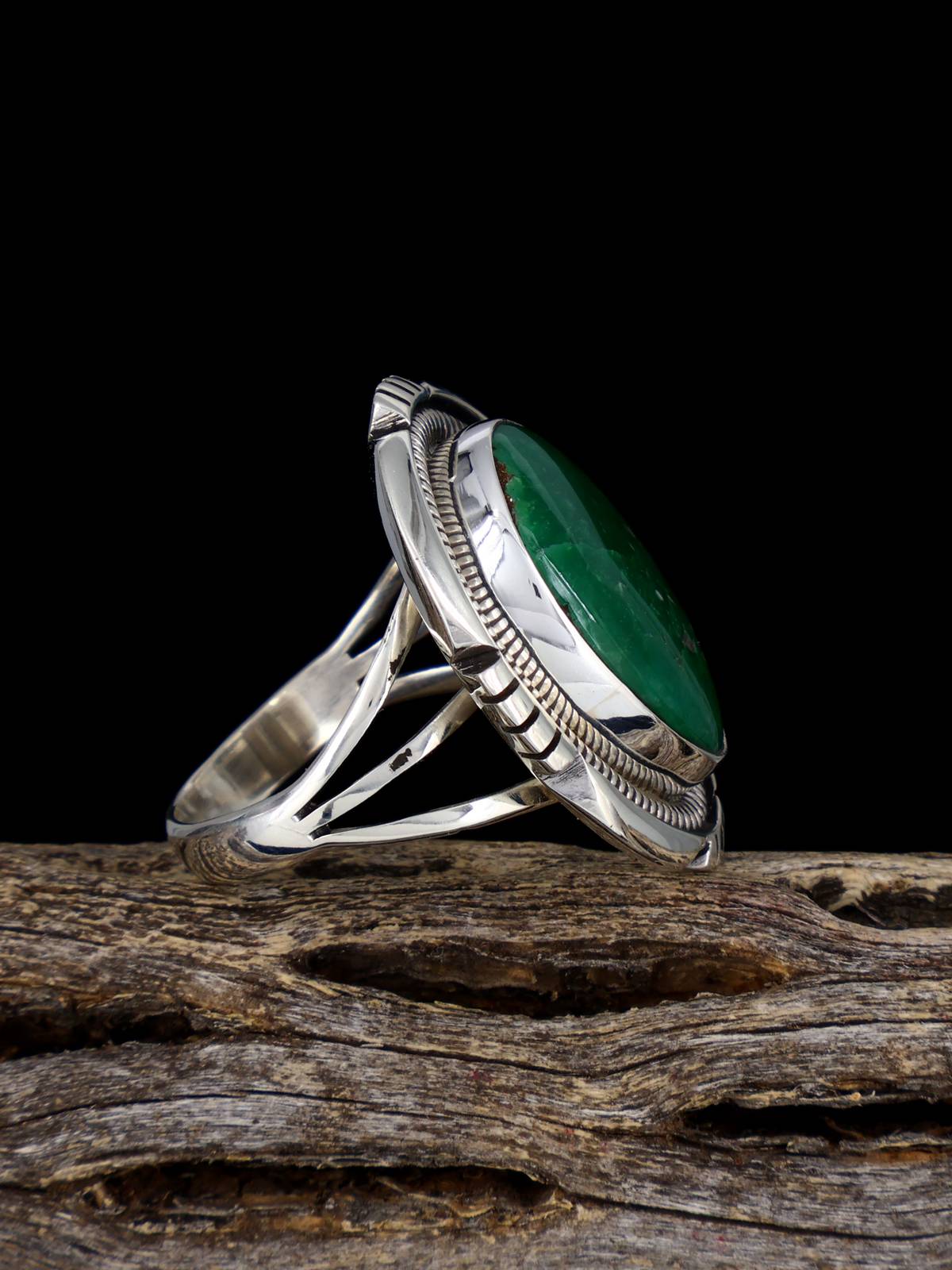 Lucin Variscite Sterling Silver Ring, Size 8 - PuebloDirect.com