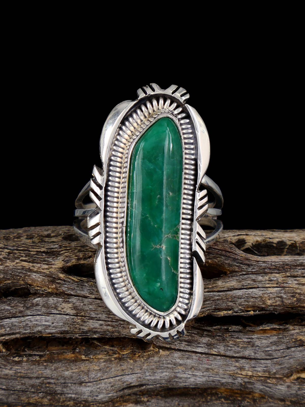 Lucin Variscite Sterling Silver Ring, Size 8 - PuebloDirect.com
