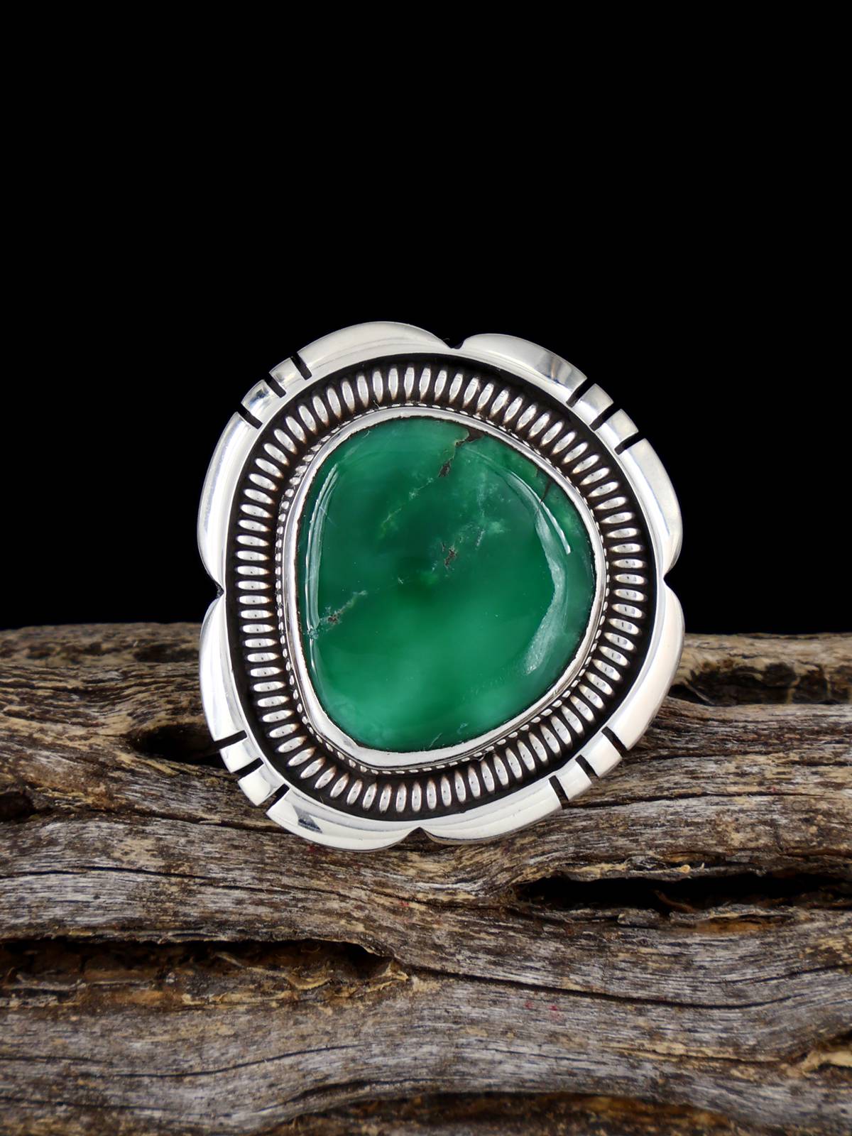 Lucin Variscite Sterling Silver Ring, Size 7 1/4 - PuebloDirect.com