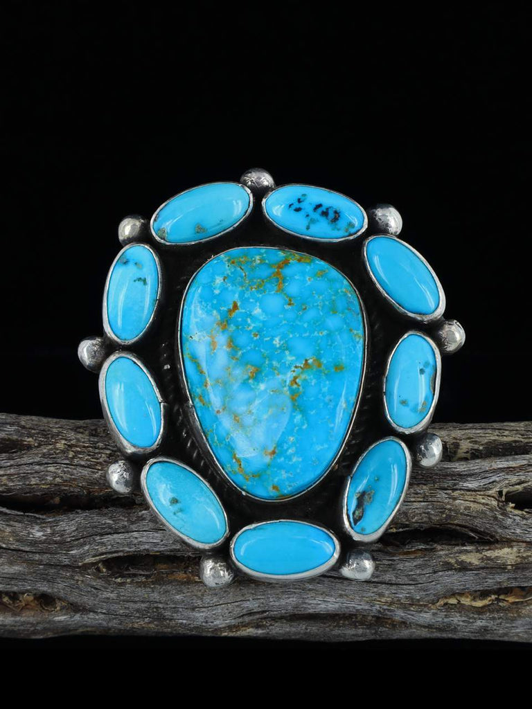 Navajo Kingman Turquoise Ring, Size 7 1/2 - PuebloDirect.com