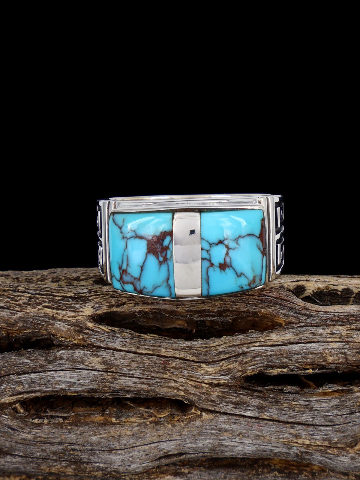 Turquoise Inlay Ring, Size 10 - PuebloDirect.com