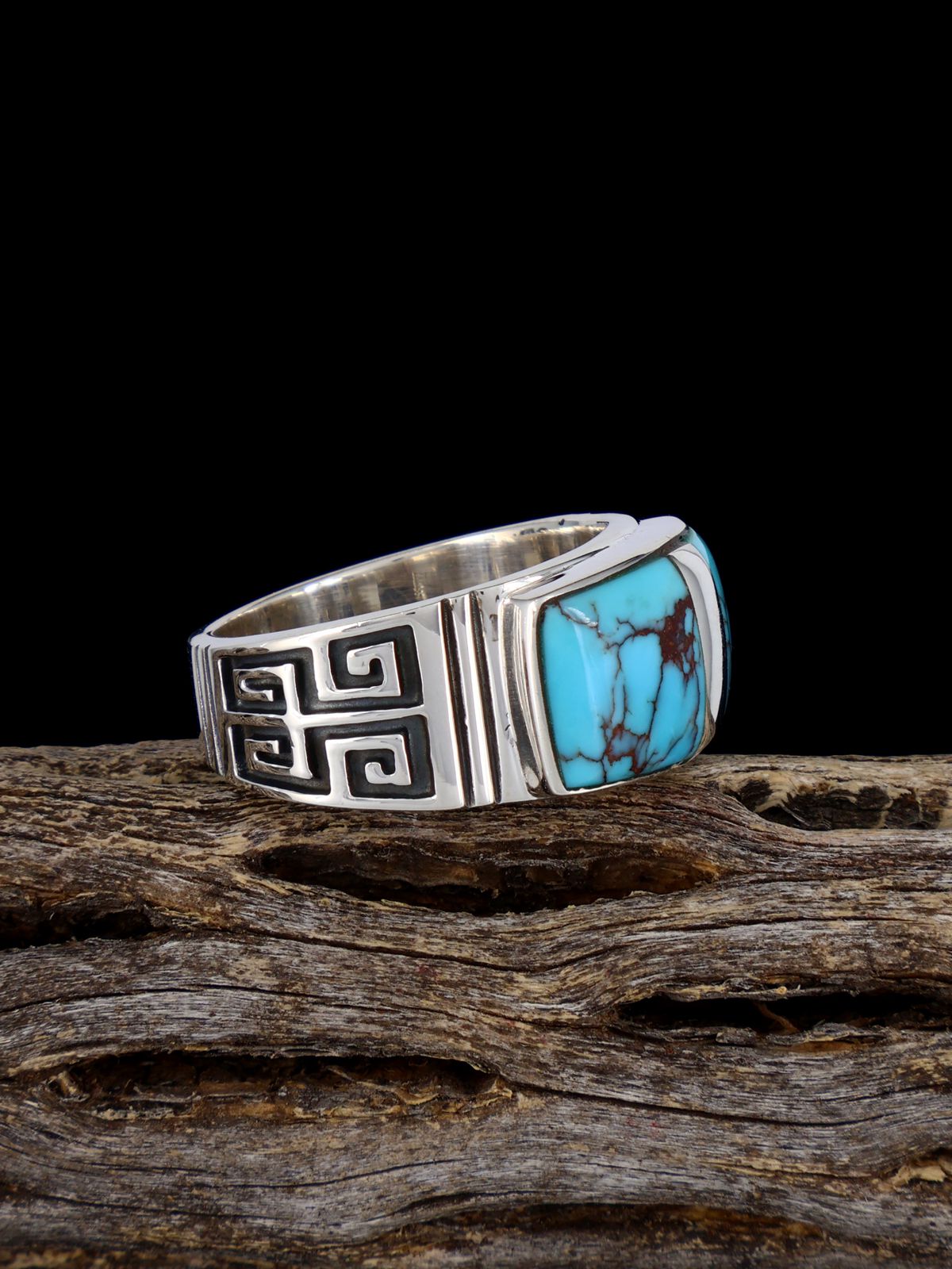 Turquoise Inlay Ring, Size 10 - PuebloDirect.com