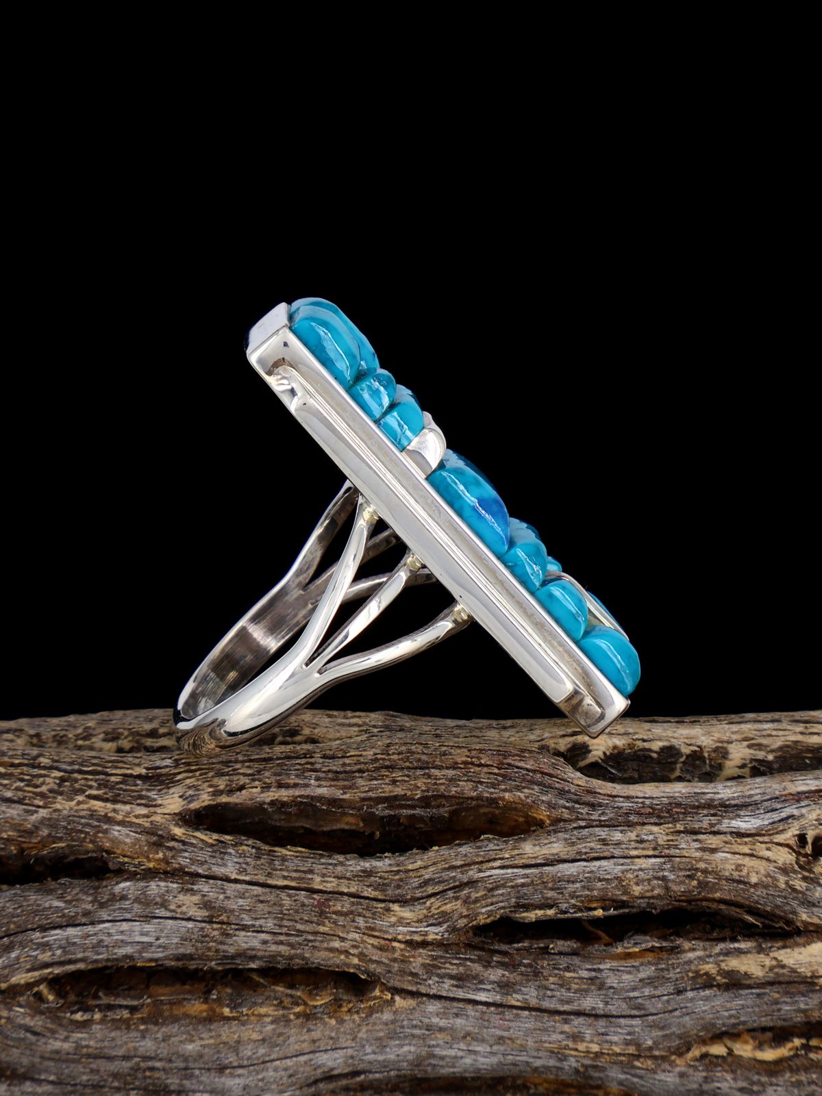 Shattuckite Cobblestone Inlay Ring, Size 8 - PuebloDirect.com