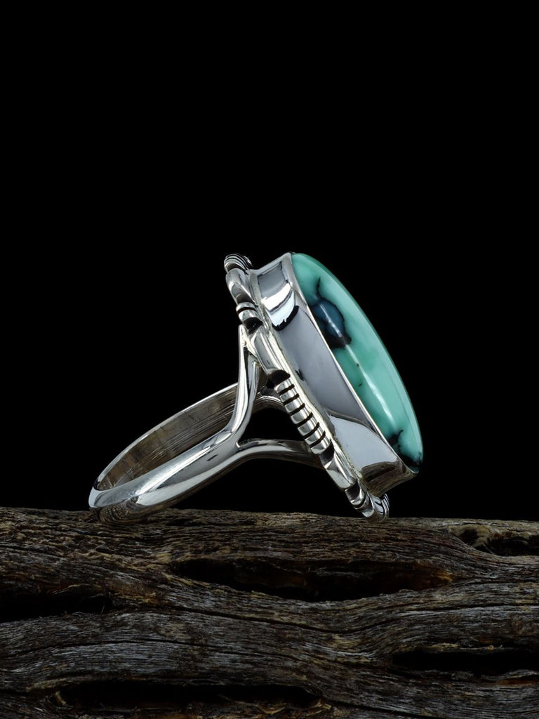 Sterling Silver Angel Wing Variscite Ring, Size 7 1/2 - PuebloDirect.com