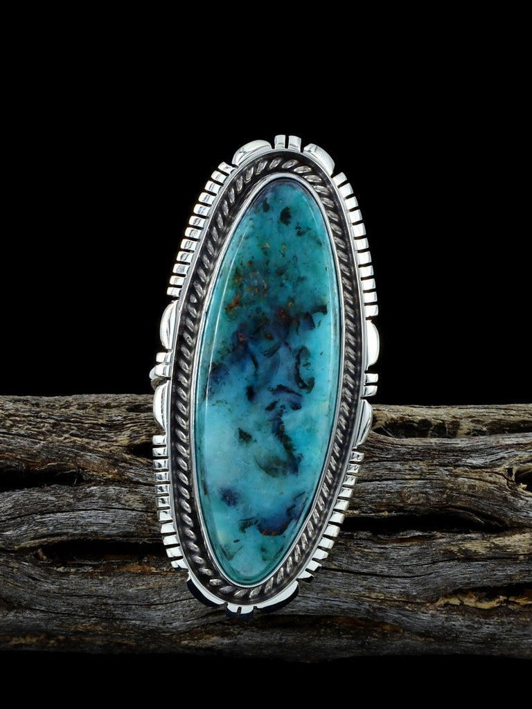Sterling Silver Opalized Petrified Wood Ring, Size 9 1/2 - PuebloDirect.com