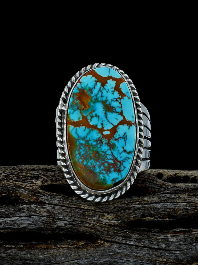Natural Royston Turquoise Sterling Silver Ring Size 8 - PuebloDirect.com