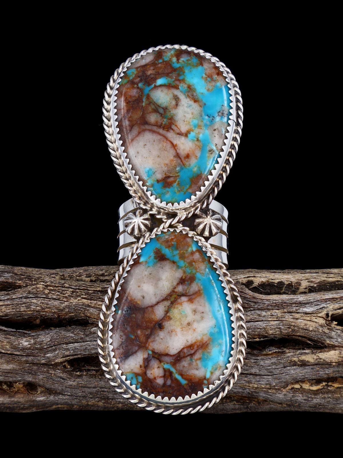 Native American Boulder Turquoise Ring, Size 8 - PuebloDirect.com