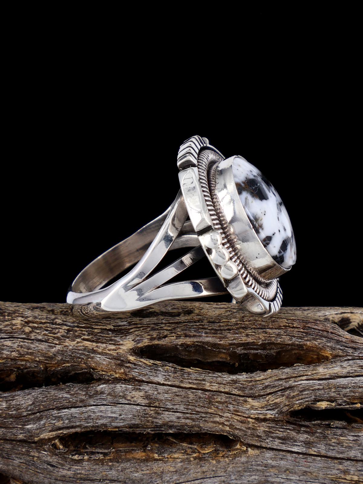 Navajo White Buffalo Ring, Size 9 - PuebloDirect.com