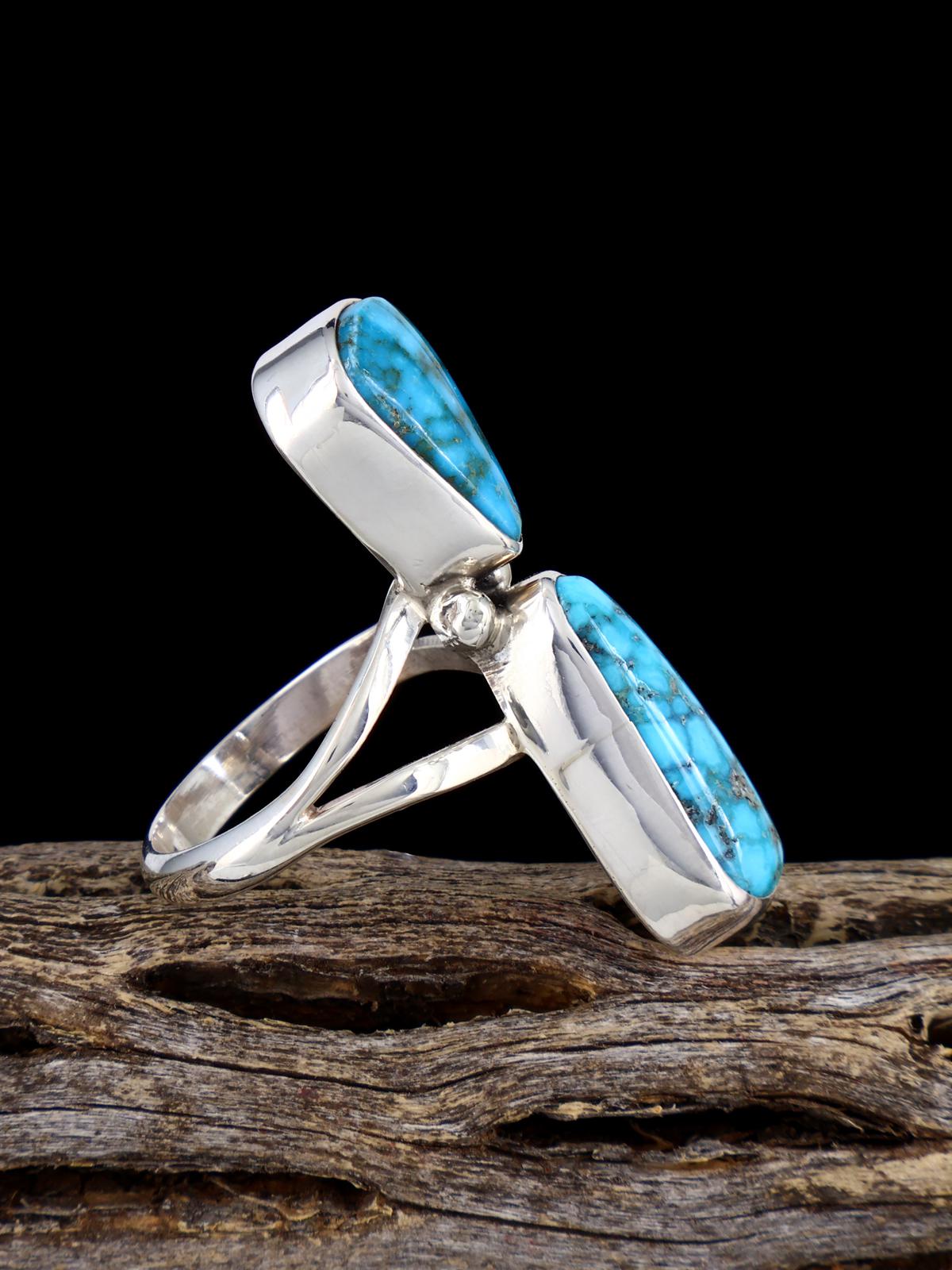 Native American Kingman Turquoise Ring, Size 8 1/2 - PuebloDirect.com