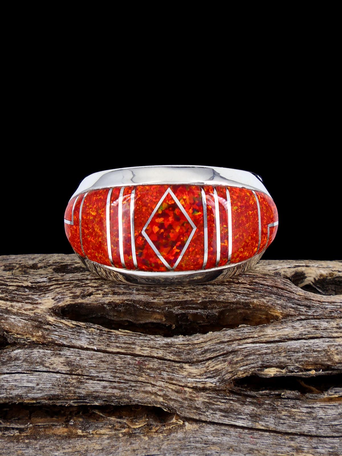 Red Opalite Inlay Ring Size 6