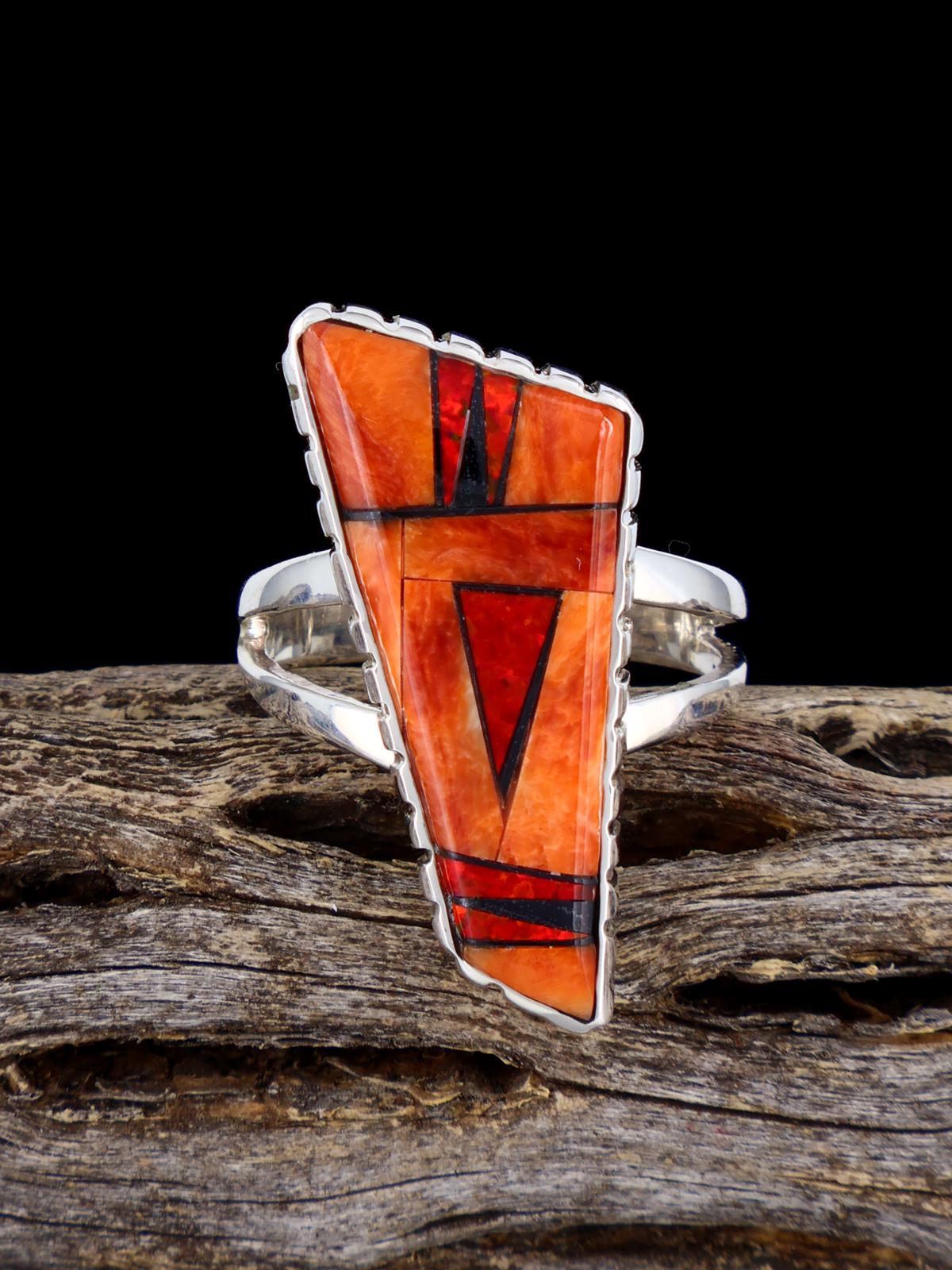 Bague incrustée de turquoise et de lapis, taille 9 1/2