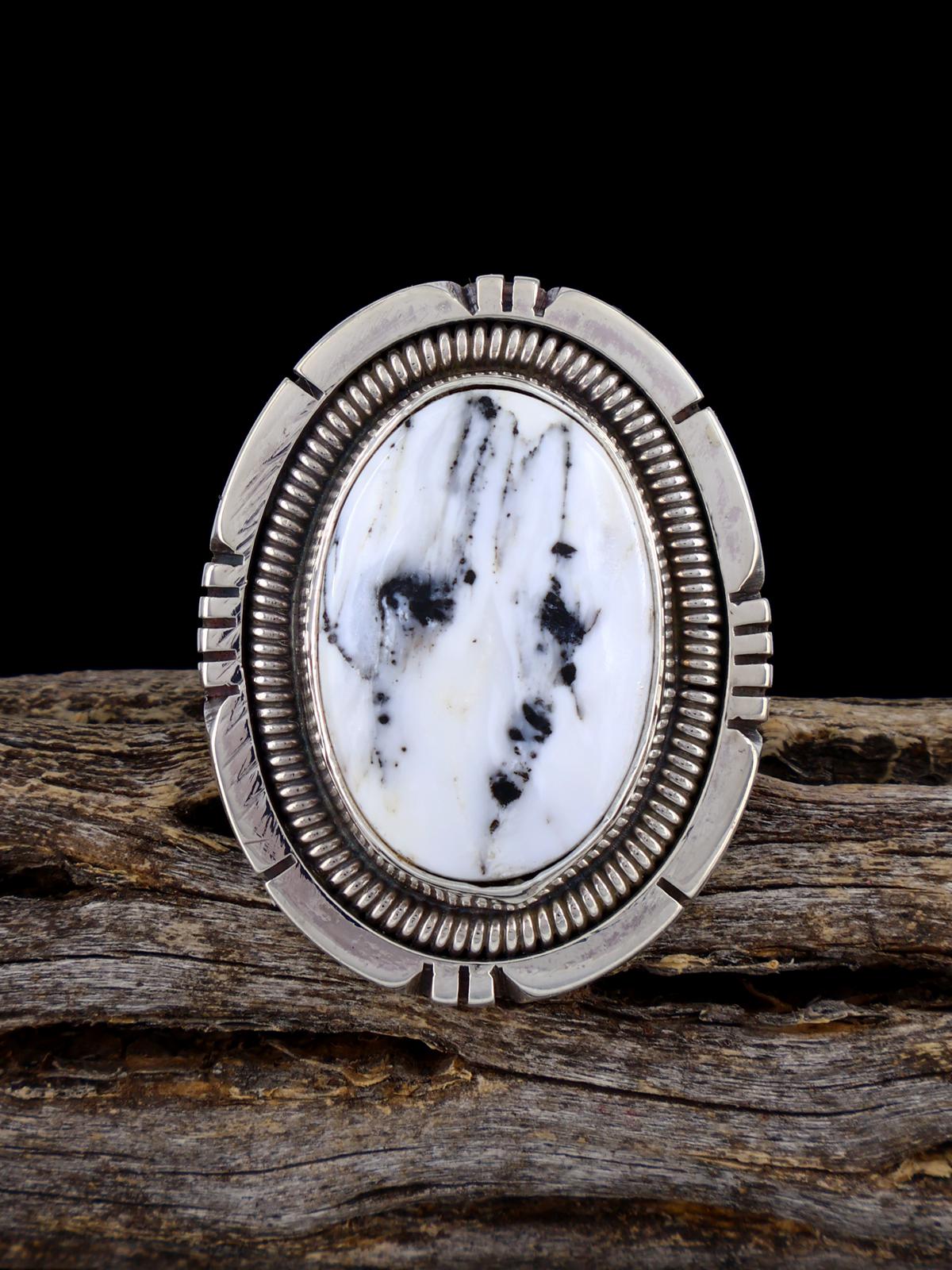 Native American White Buffalo Ring, Size 7