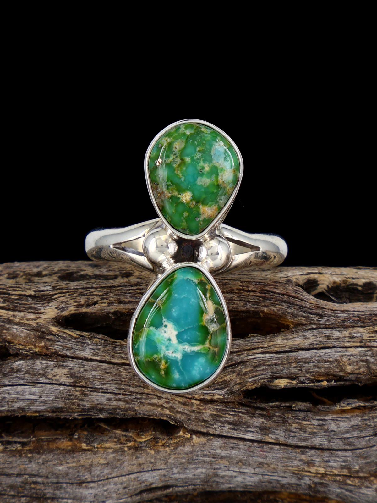 Native American Sonoran Gold Turquoise Ring, Size 6 1/2 - PuebloDirect.com