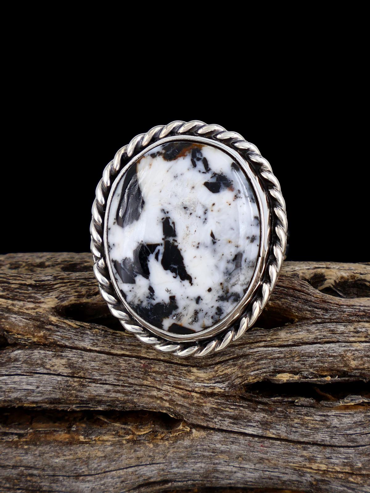Native American White Buffalo Ring, Size 6