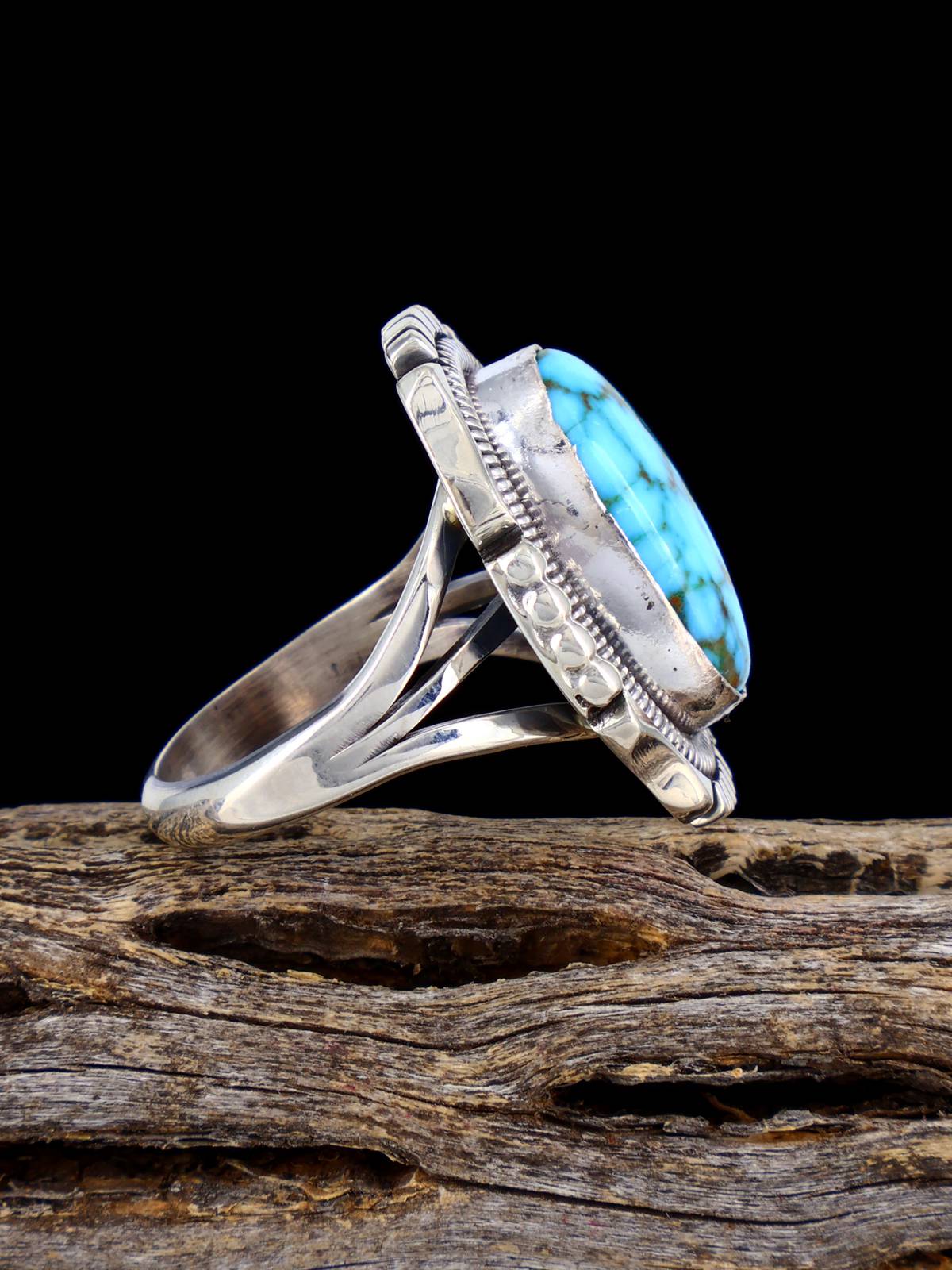 Native American Kingman Turquoise Ring, Size 8 - PuebloDirect.com