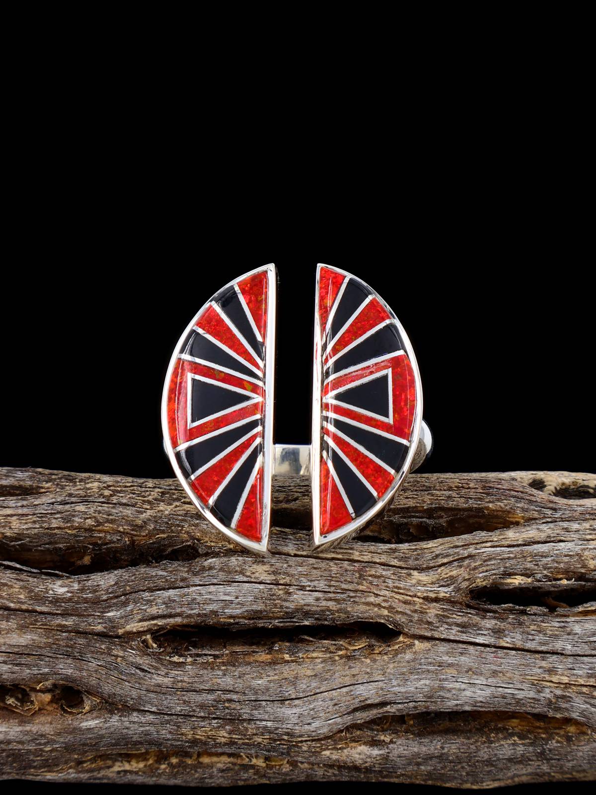 Anillo ajustable de plata de ley con incrustaciones de piedras múltiples, tamaño 9
