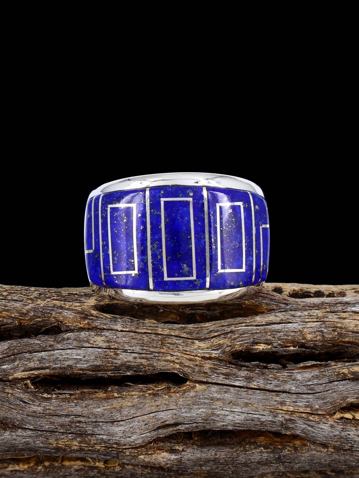 Navajo Blue Lapis Inlay Ring Size 12 1/2