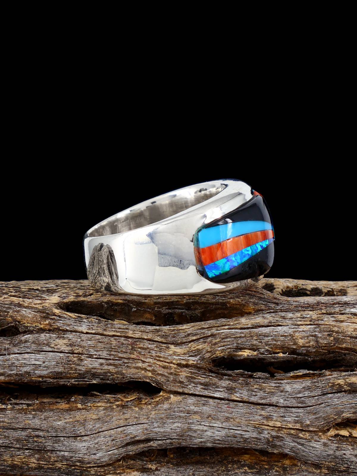 Navajo Turquoise Inlay Ring Size 5 3/4