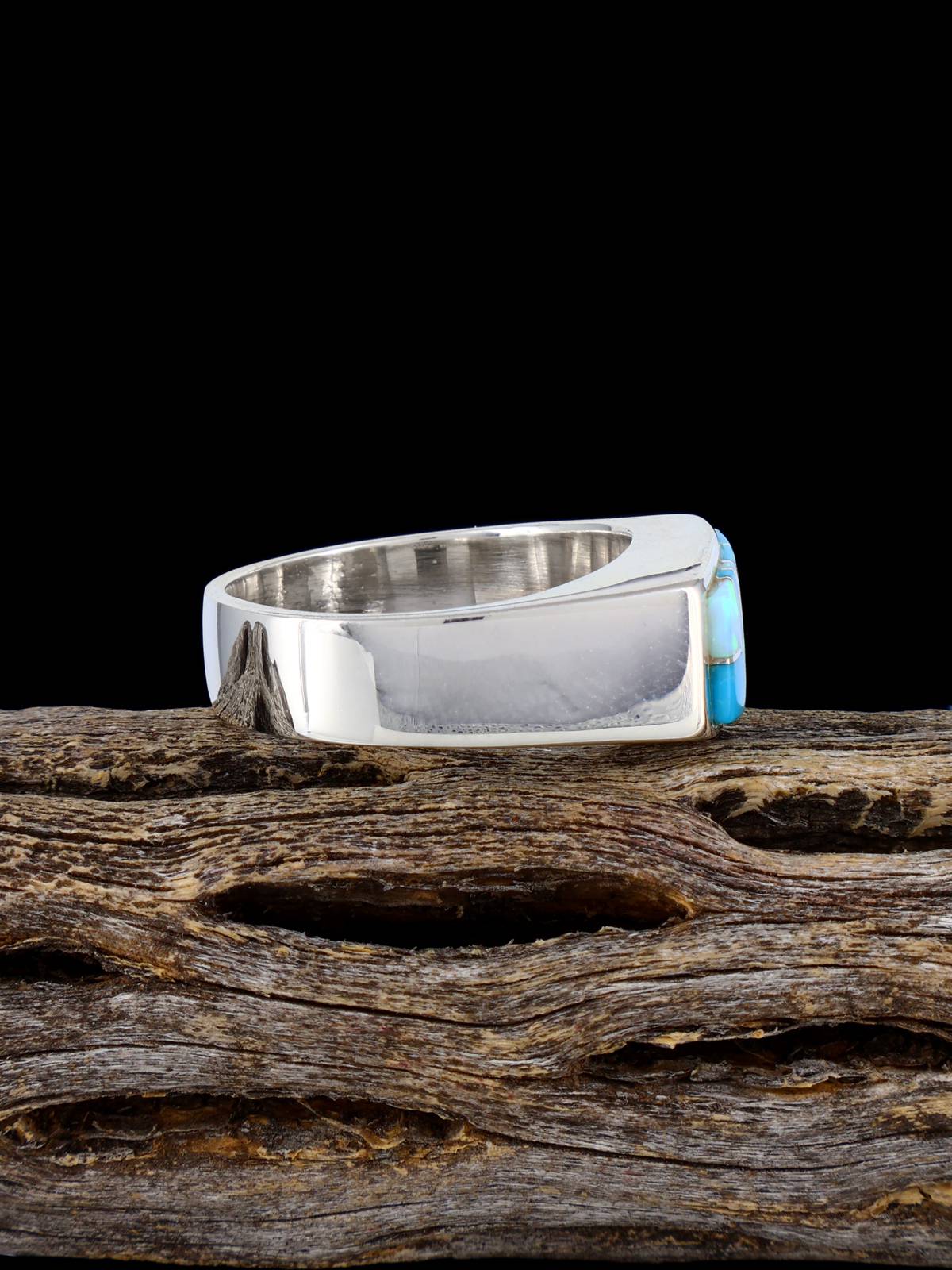 Navajo Turquoise and Opalite Inlay Ring Size 9 1/2