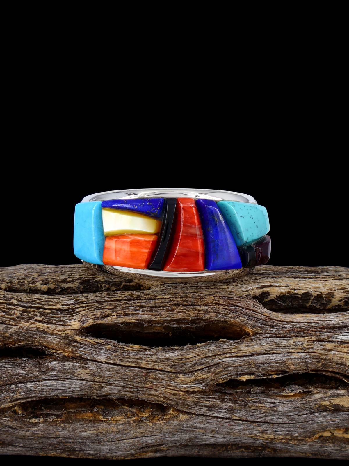 Navajo Multistone Inlay Ring, Size 11