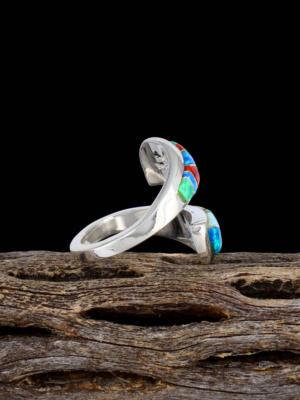 Adjustable Opalite Inlay Ring, Size 7+