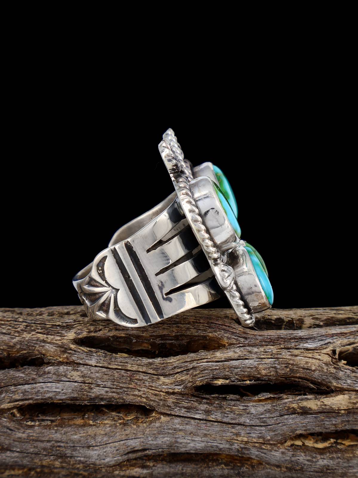 Anillo Kingman Redweb de plata de ley con turquesa, tamaño 10,5