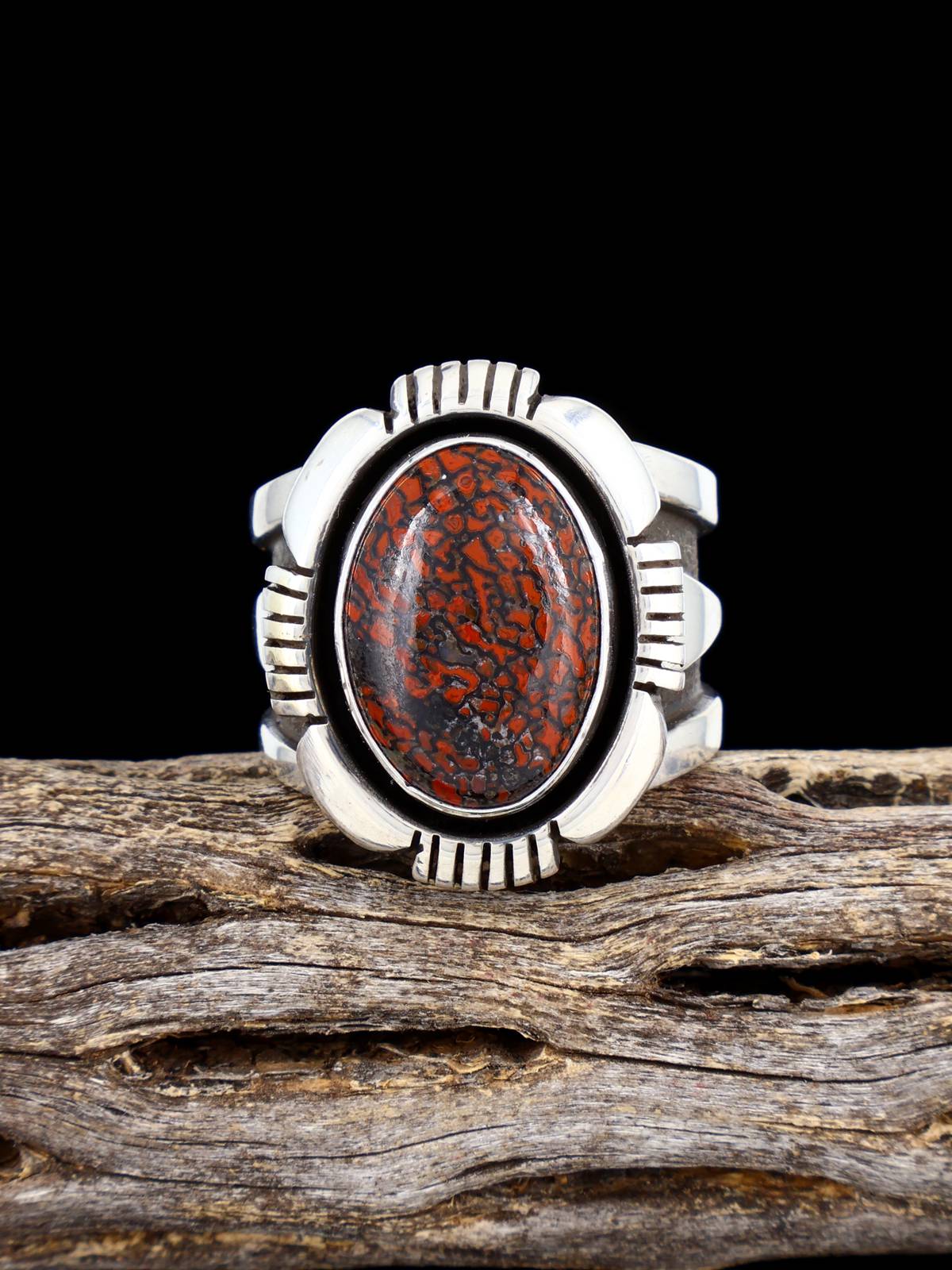 Navajo Sterling Silver Dinosaur Bone Ring, Size 9