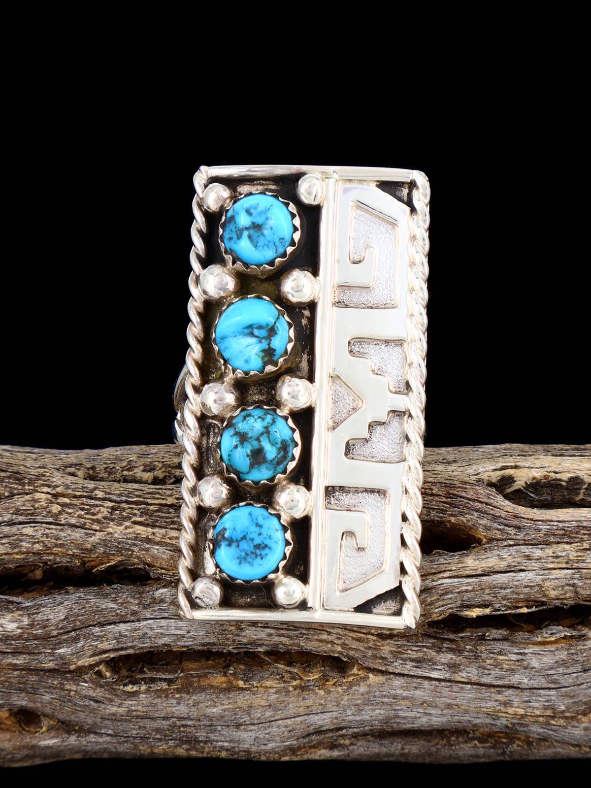 Navajo Turquoise Sterling Silver Ring, Size 9 1/2
