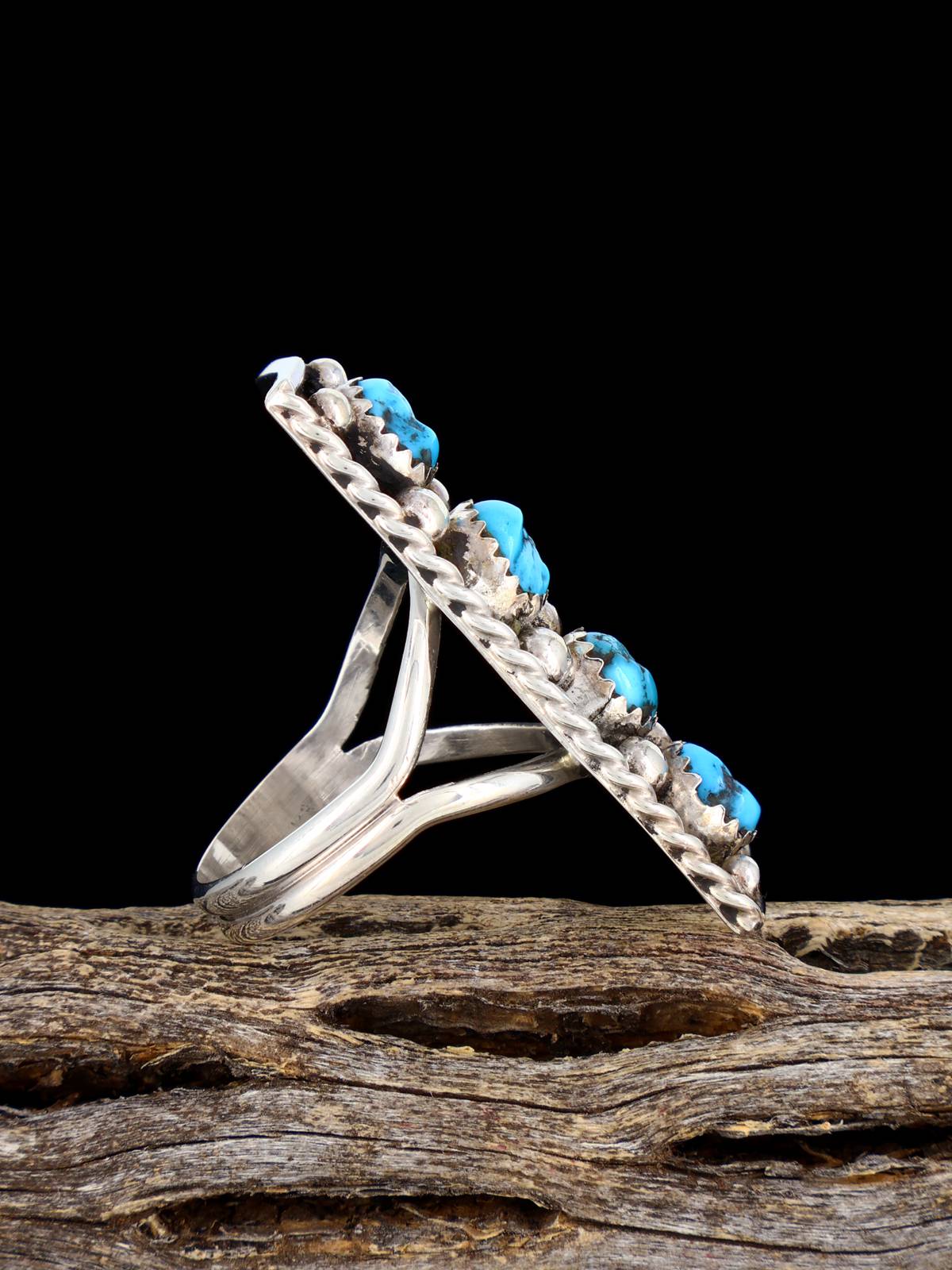 Navajo Turquoise Sterling Silver Ring, Size 9 1/2