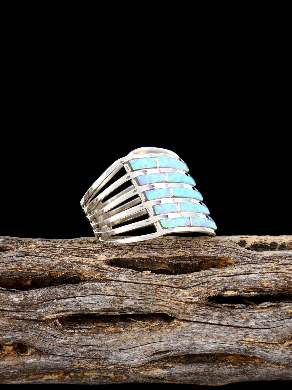 Opalite Zuni Inlay Ring, Size 7 1/2