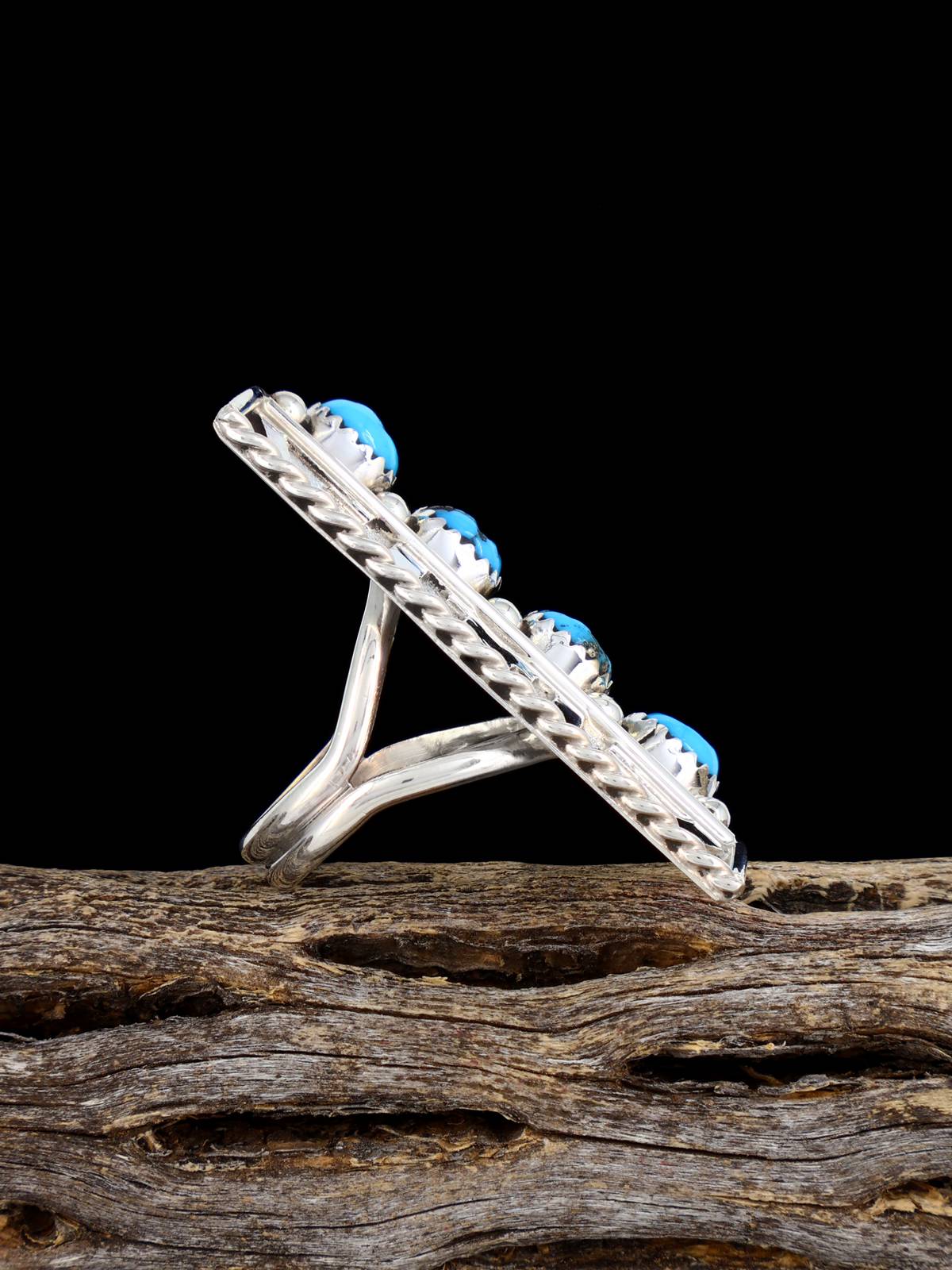 Navajo Turquoise Sterling Silver Ring, Size 6 1/2