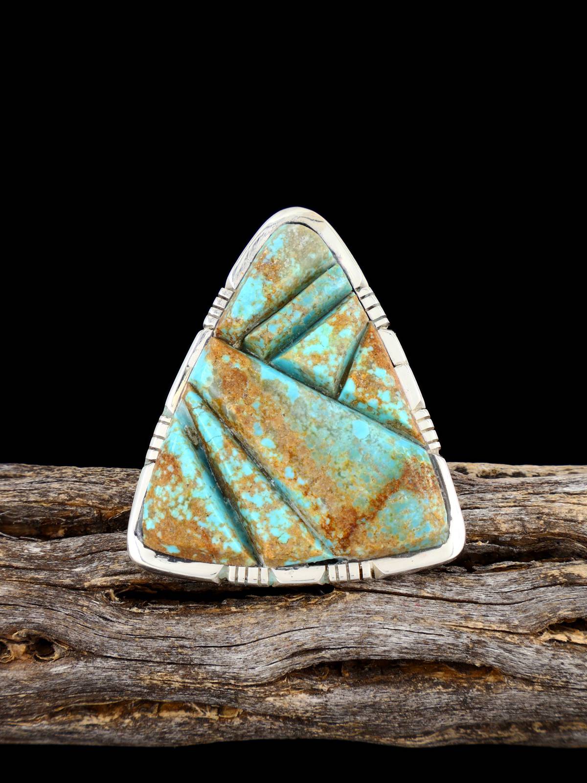 Bague Navajo en argent sterling naturel Golden Hill Turquoise, taille 7