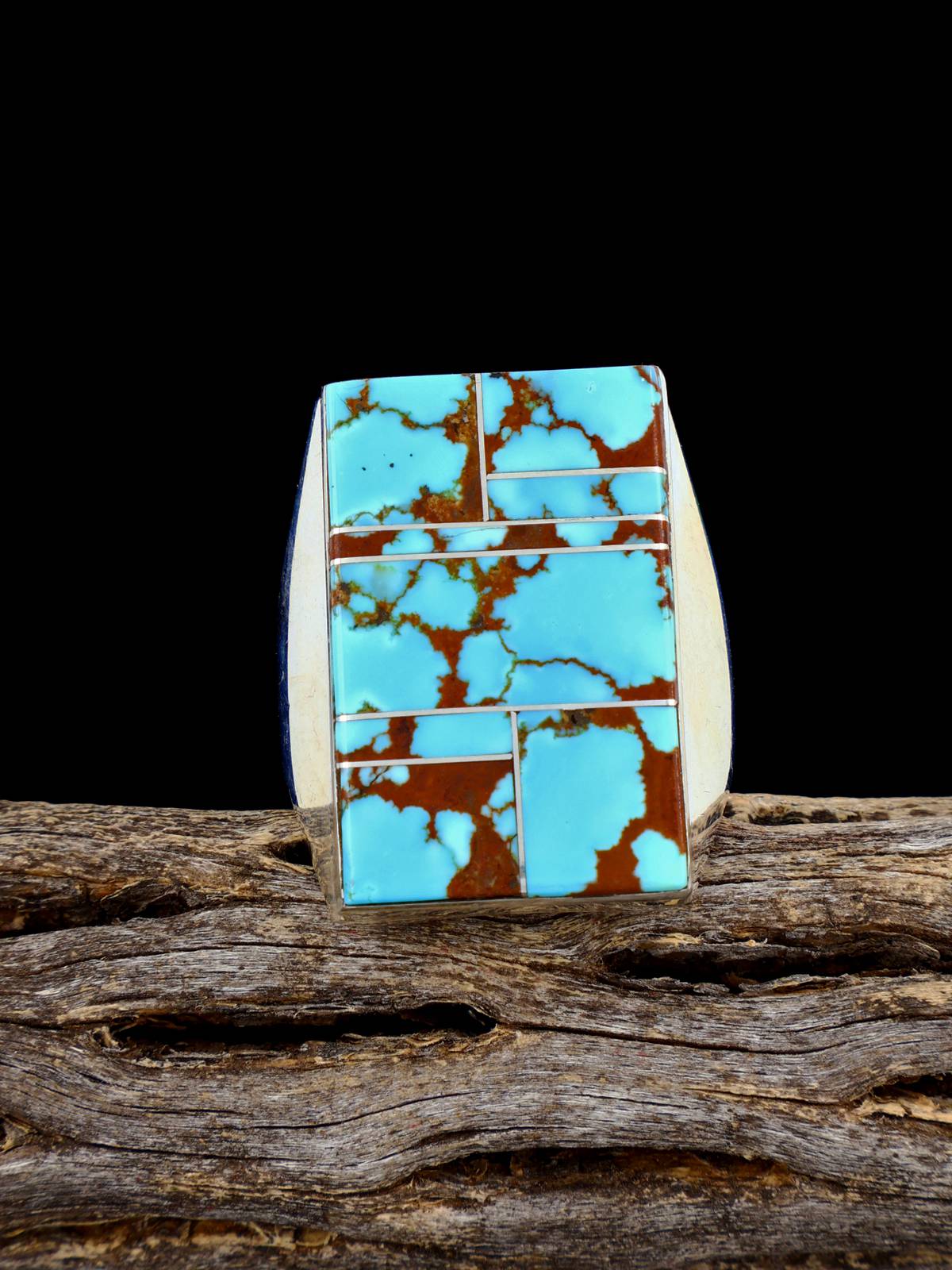 Navajo Sterling Silver #8 Turquoise Ring, Size 13 1/4