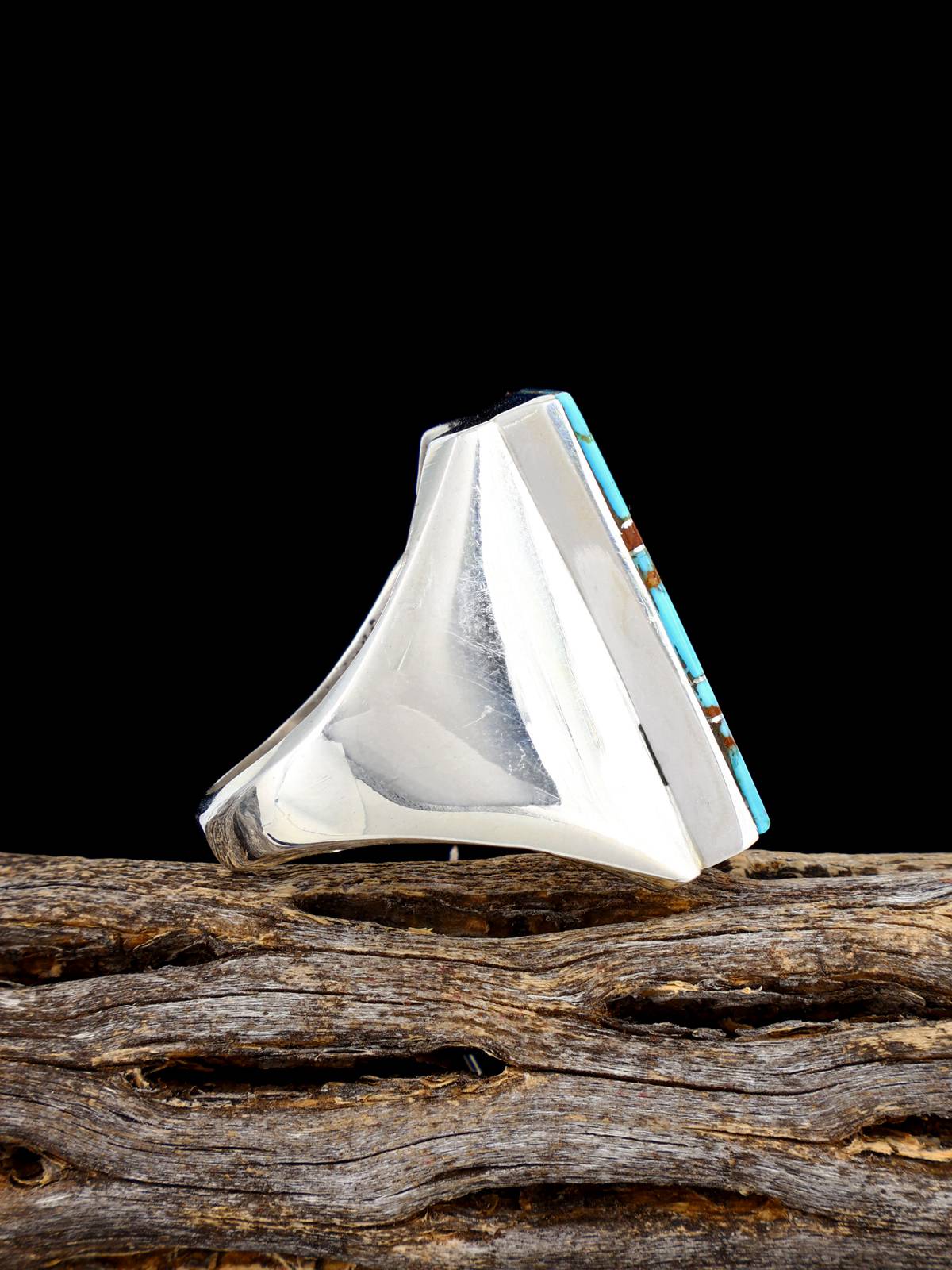 Navajo Sterling Silver #8 Turquoise Ring, Size 13 1/4