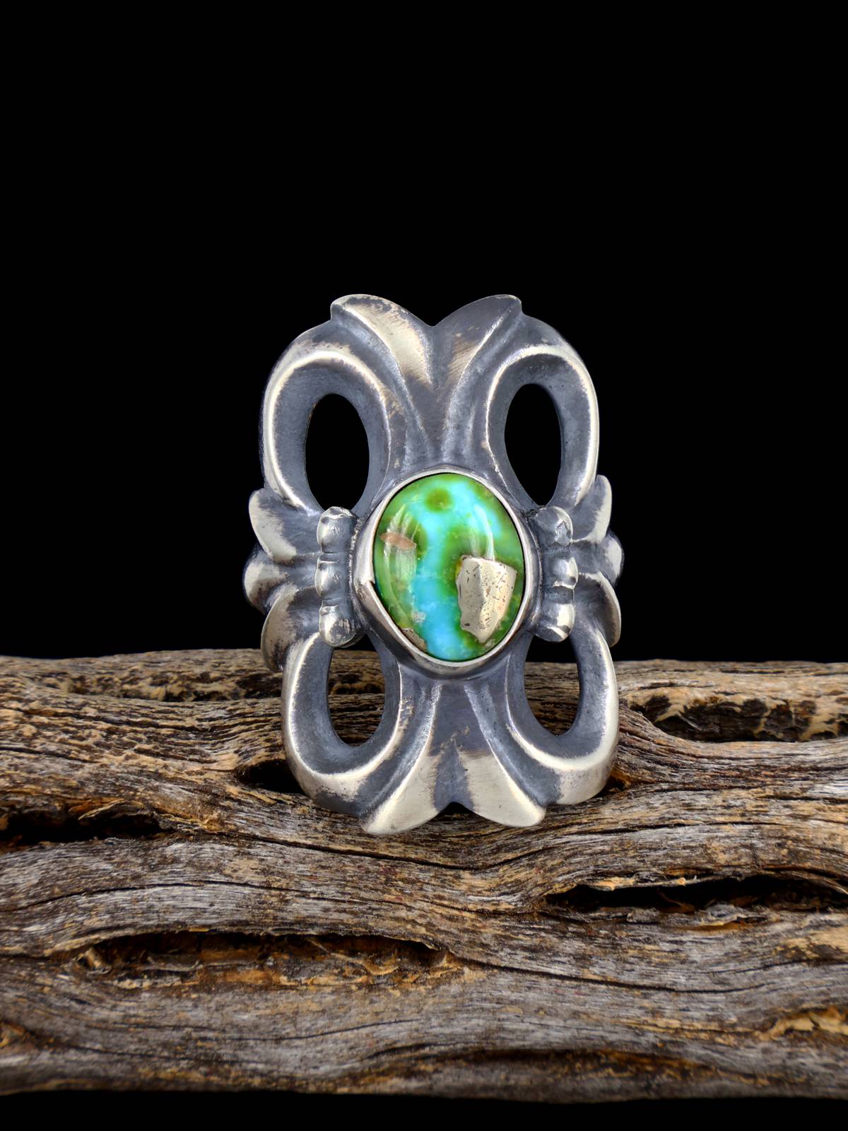 Bague Navajo en argent sterling naturel Golden Hill Turquoise, taille 7