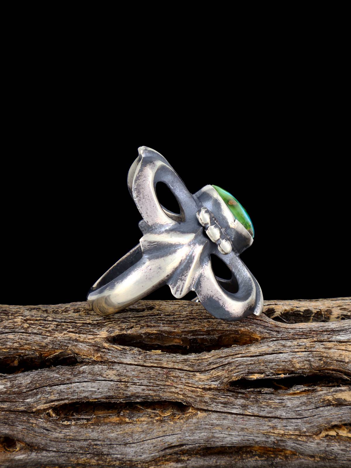 Bague Navajo en argent sterling naturel Golden Hill Turquoise, taille 7