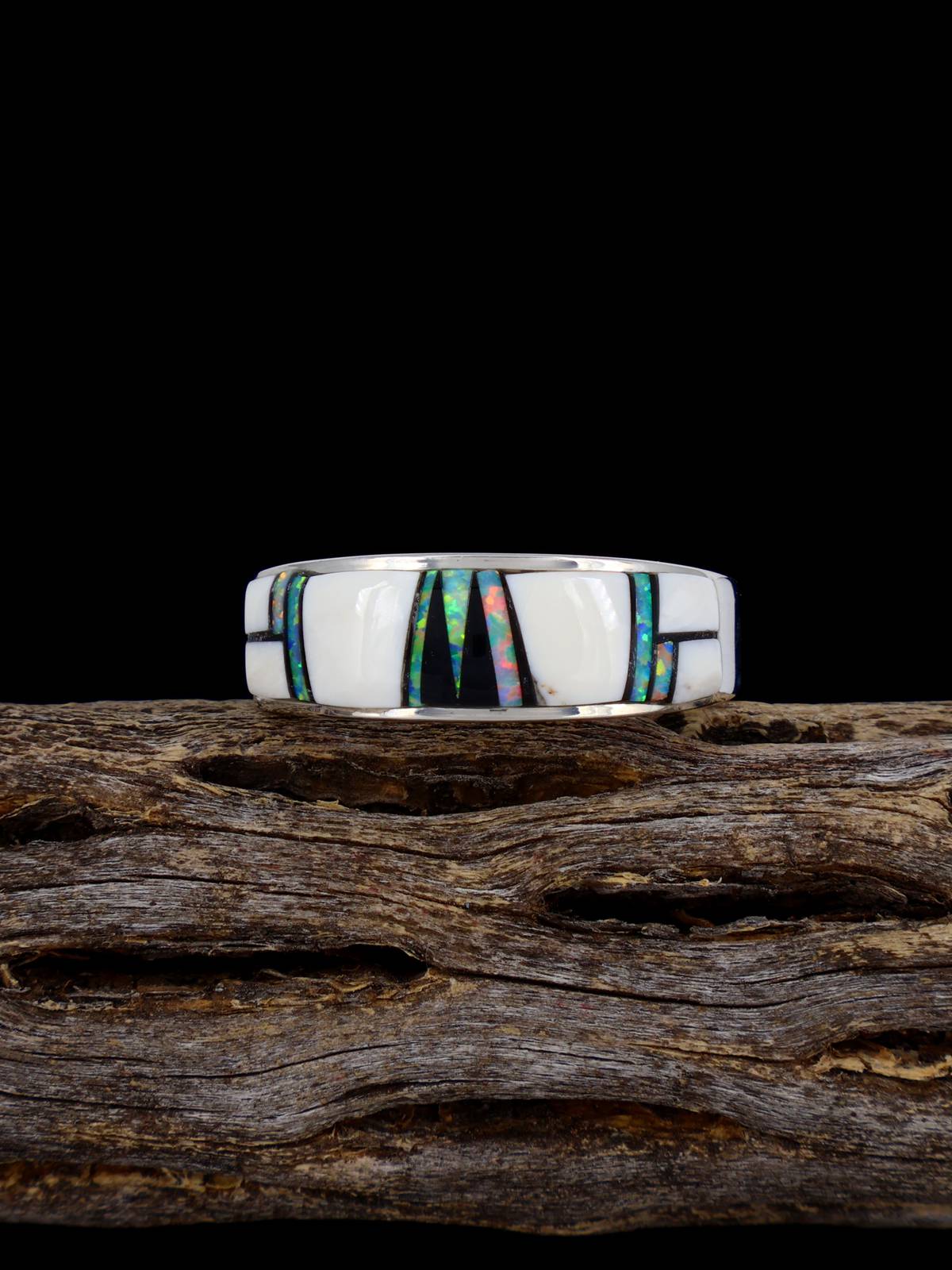 Anillo Navajo de lapislázuli azul brillante, talla 8 1/2