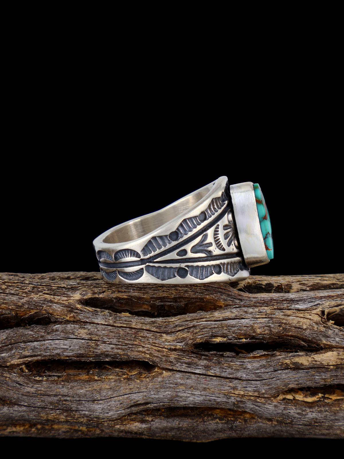 Natural Royston Turquoise Sterling Silver Ring Size 10