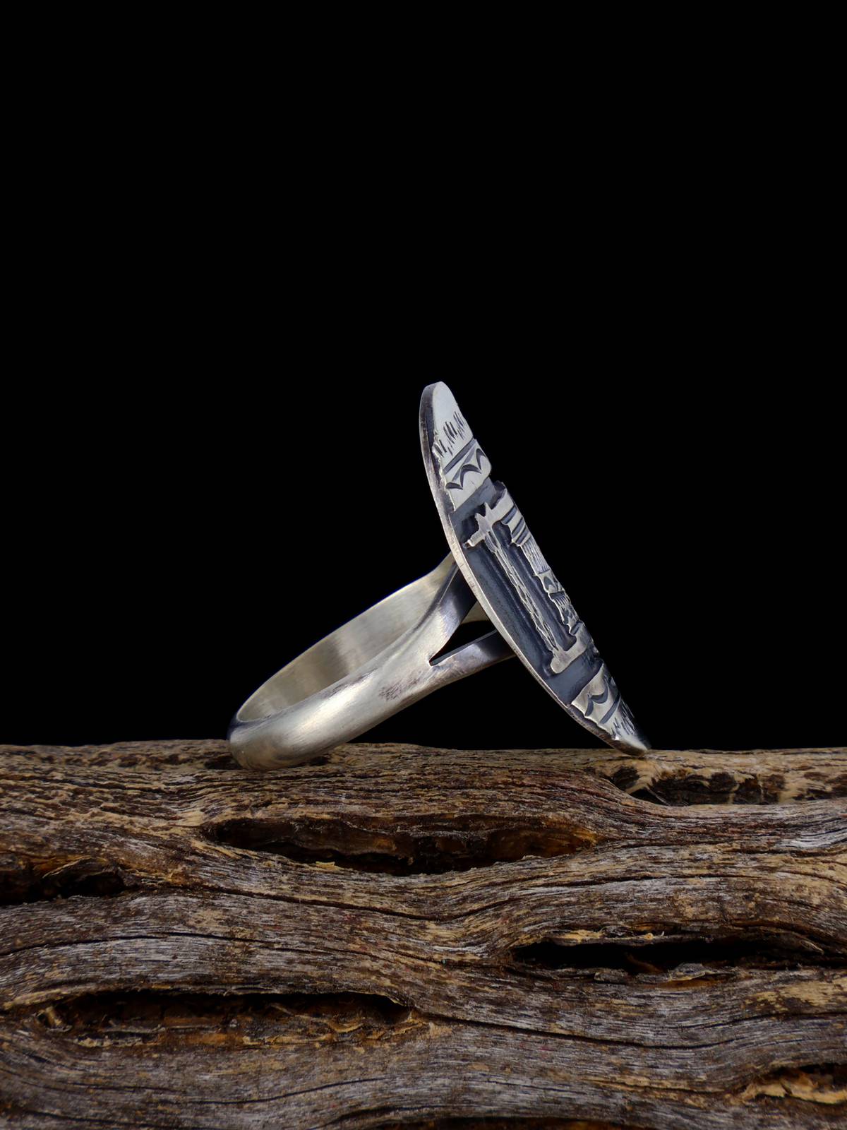 Navajo Sterling Silver Storyteller Ring Size 9