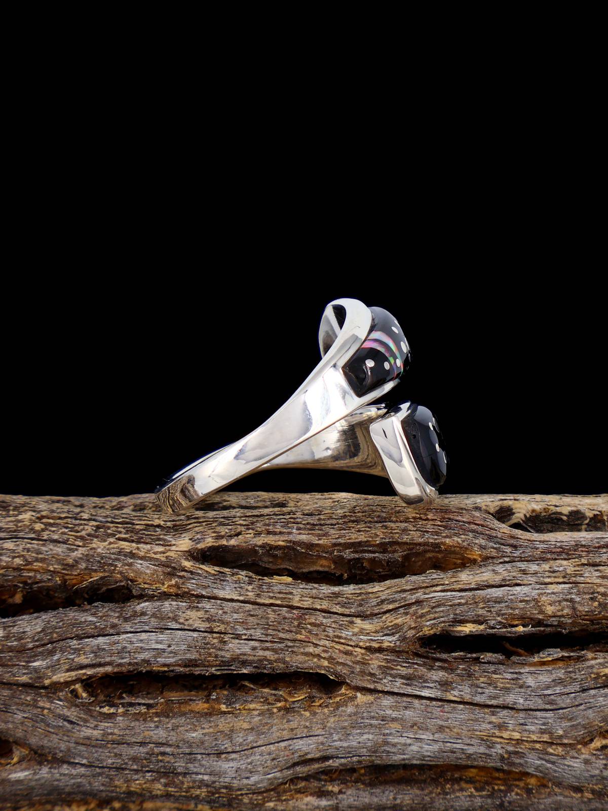 Adjustable Night Sky Inlay Ring, Size 7+