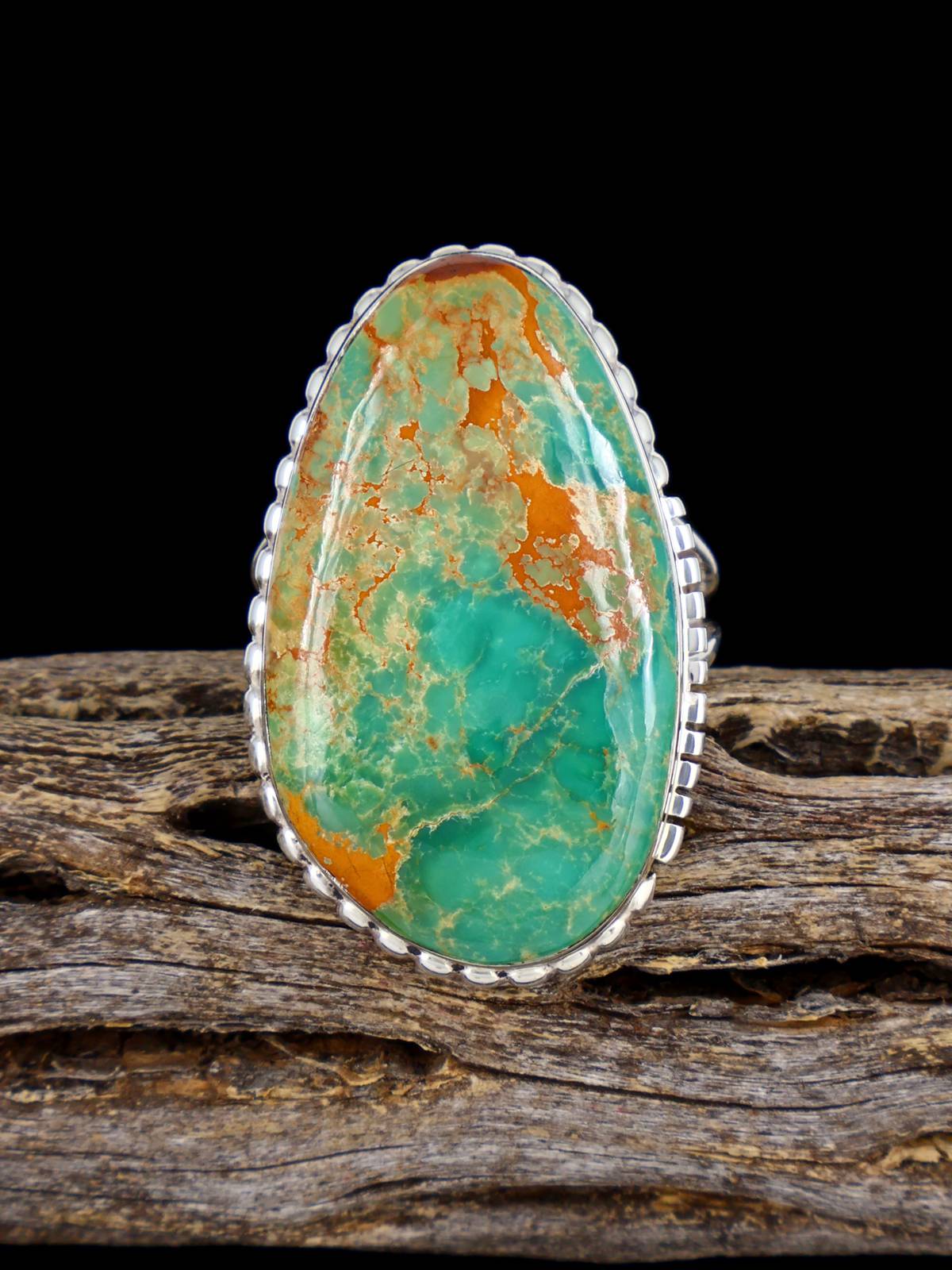 Navajo Pilot Mountain Turquoise Ring, Size 7