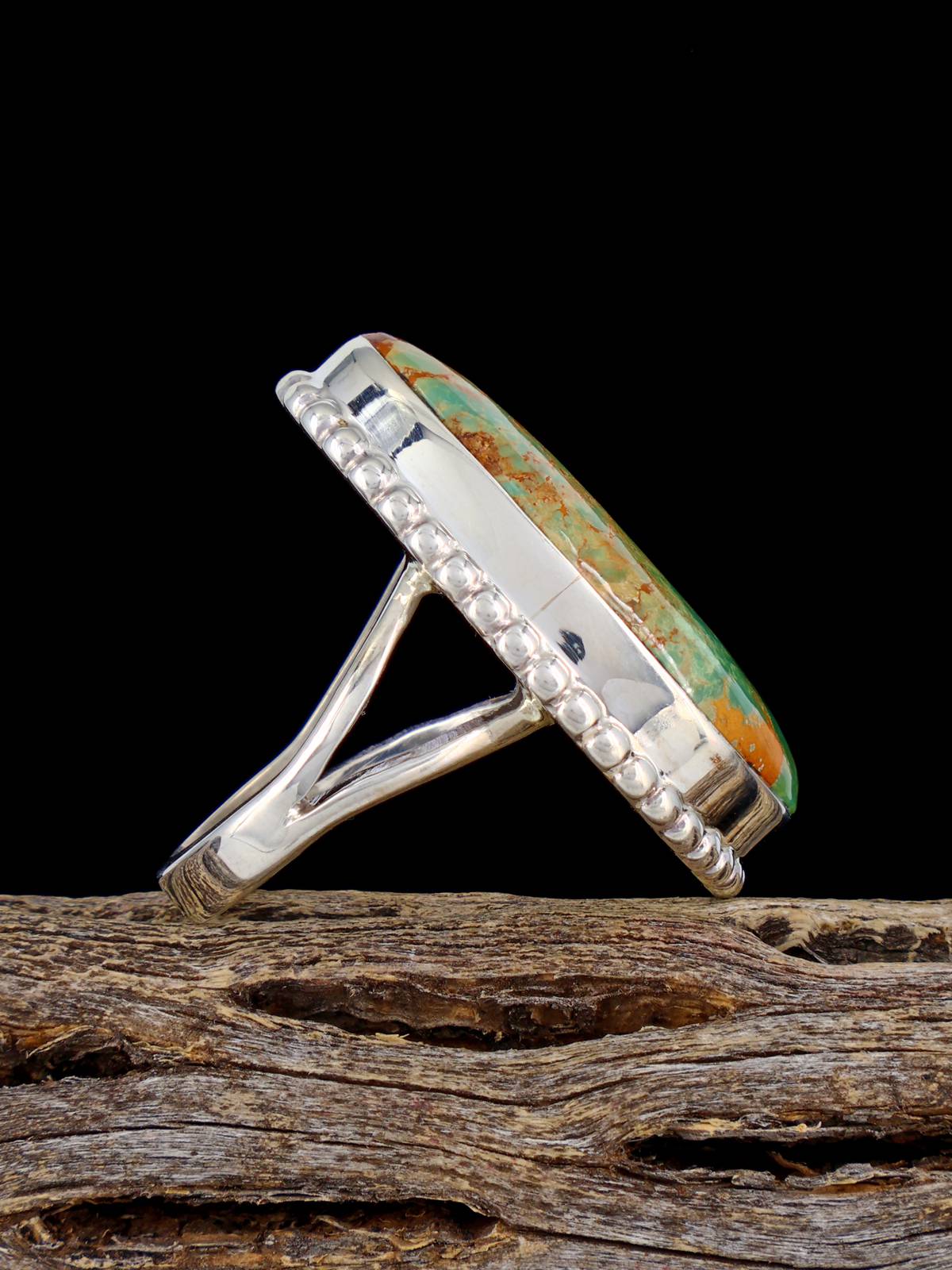 Navajo Pilot Mountain Turquoise Ring, Size 7