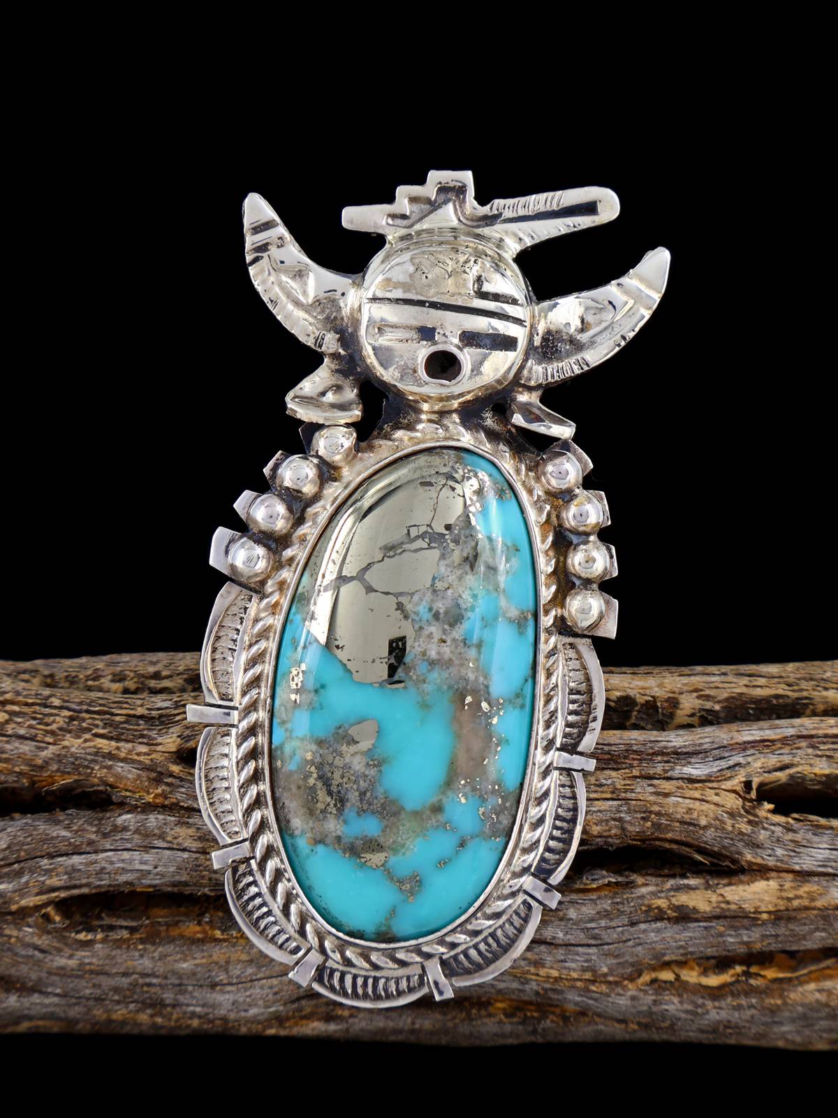 Navajo #8 Bague Kachina Turquoise, Taille 8