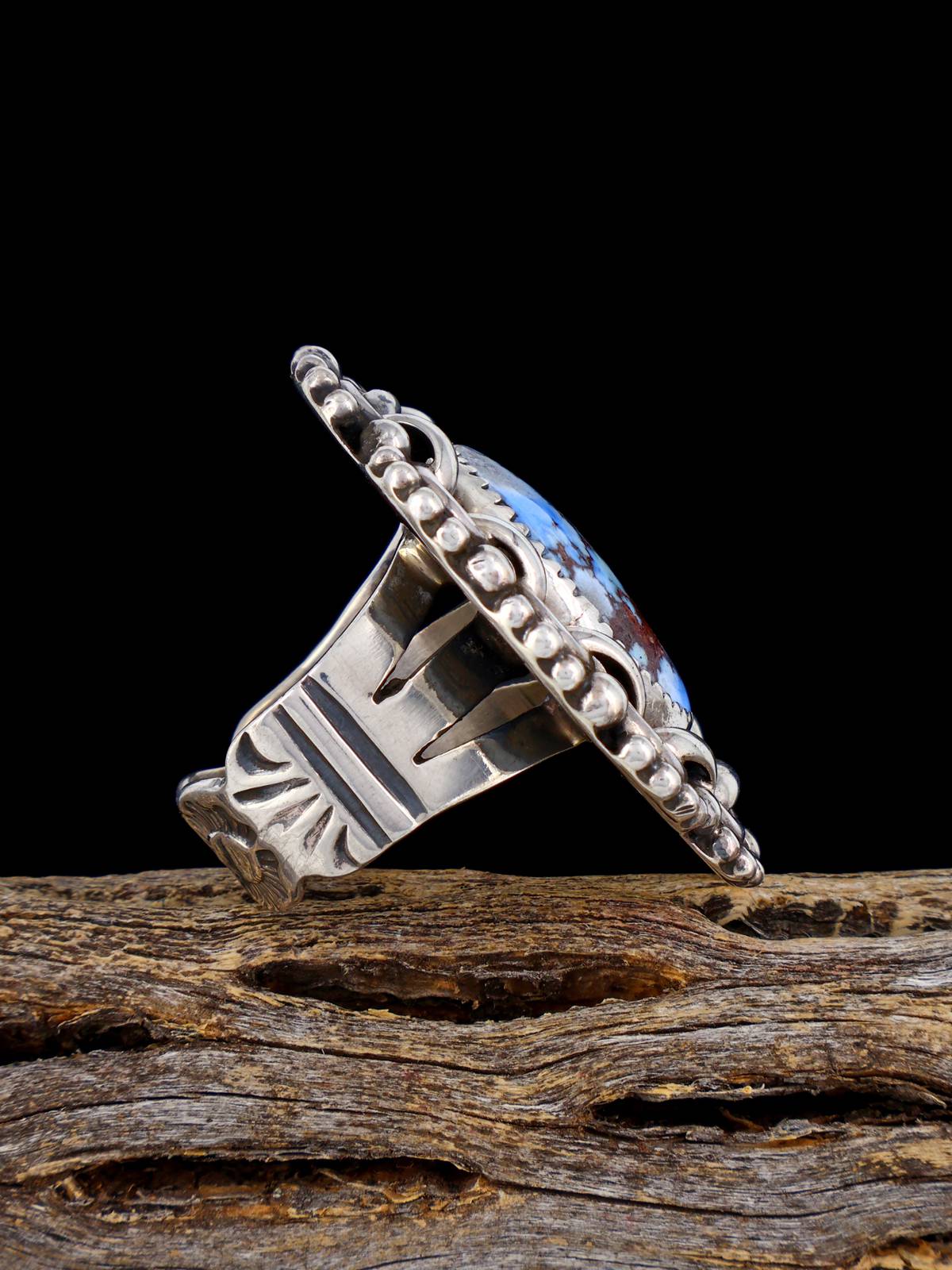 Kingman Redweb Bague en argent sterling turquoise, taille 10,5