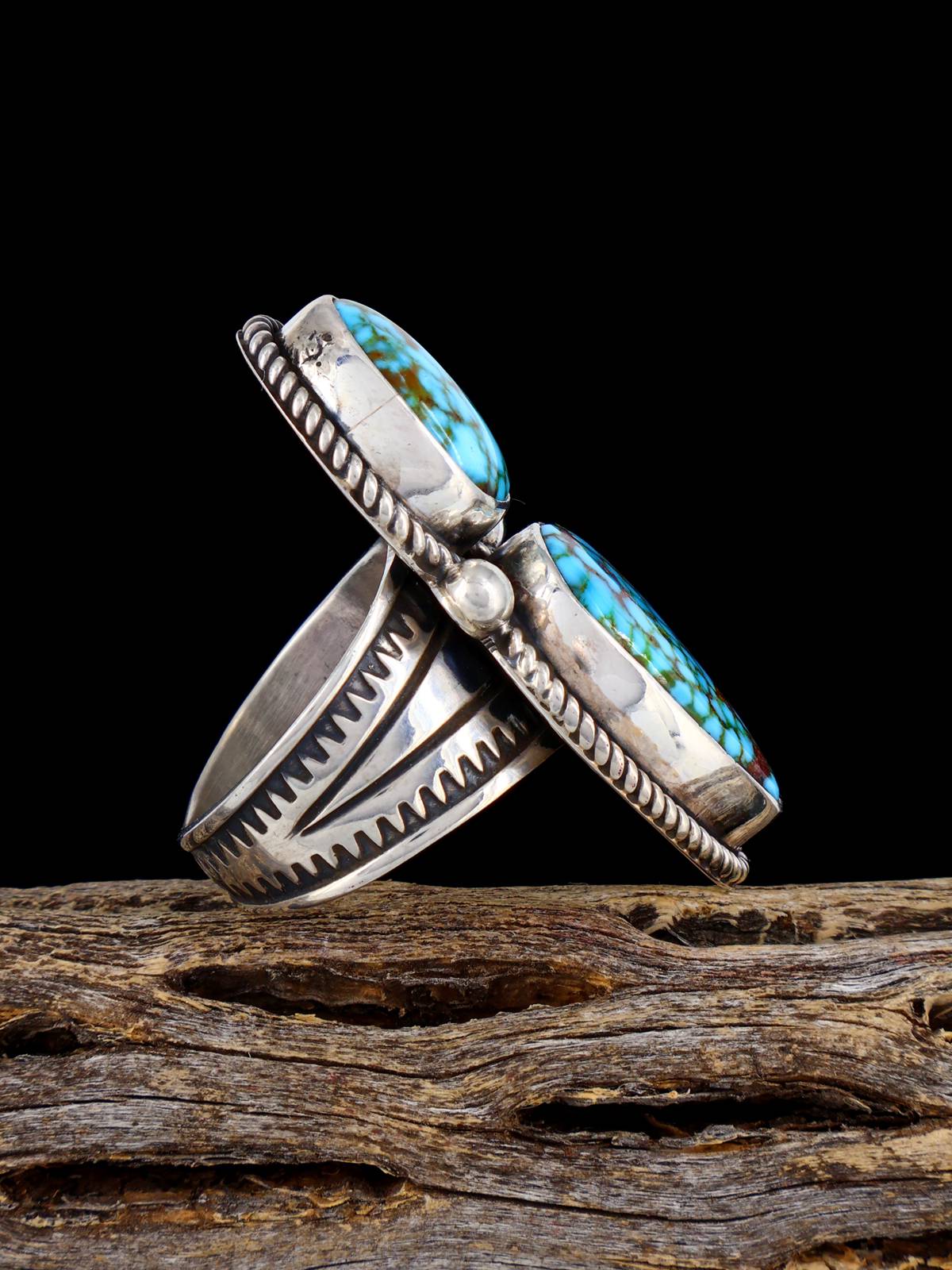 Navajo Kingman Turquoise Ring, Size 7 1/2